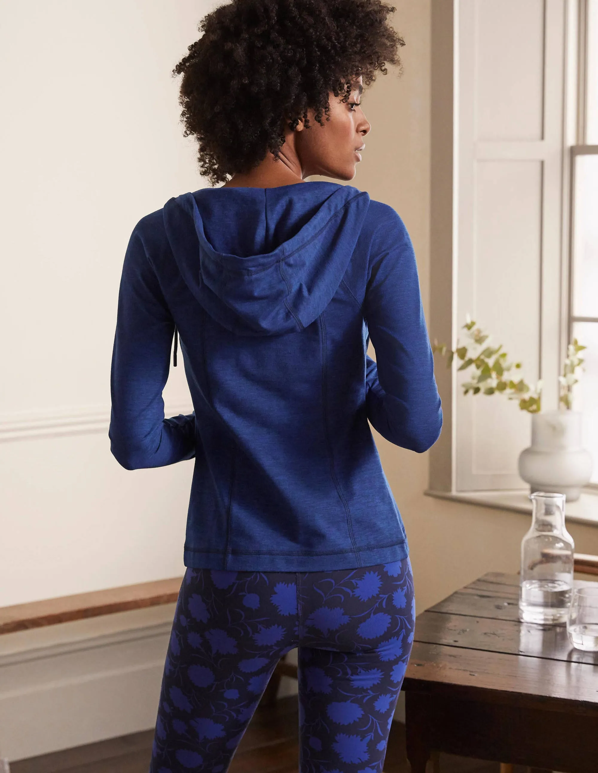 Annie Zip-Up Hooded Jacket-Persian Blue