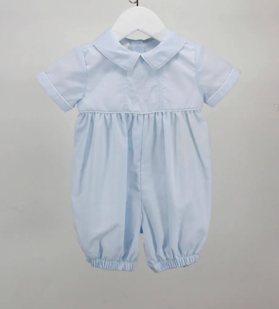 Baby Blessings-Light Blue Believe In God Oliver Romper