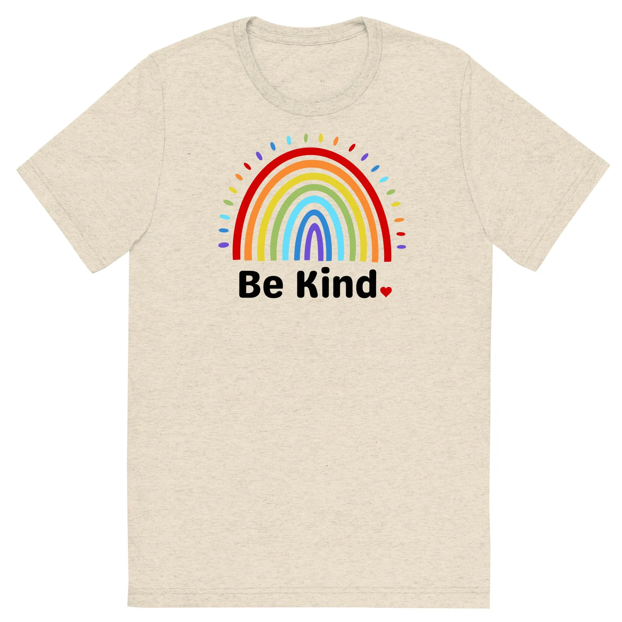 Be Kind Rainbow - Short sleeve t-shirt, comfy, soft, fitted look