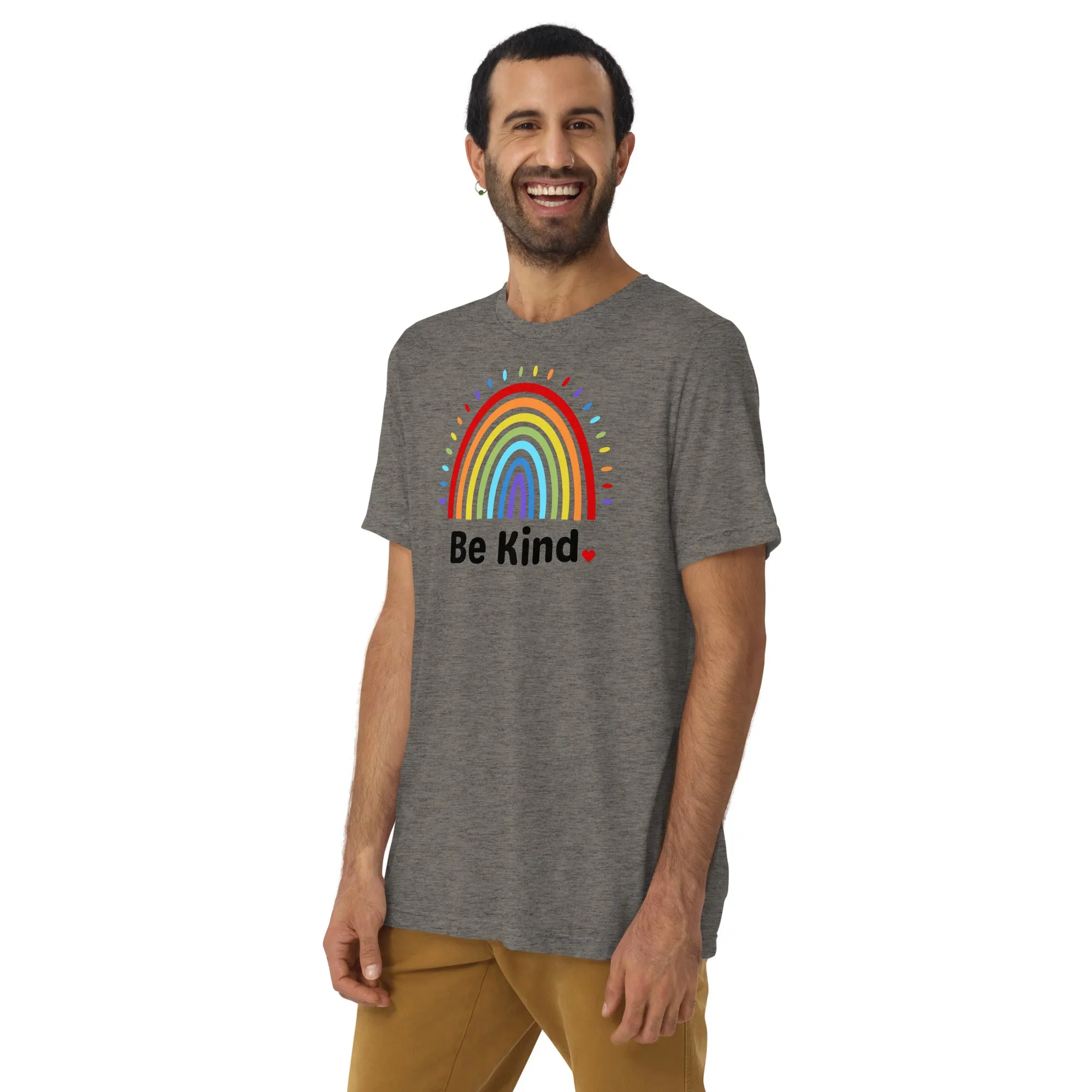 Be Kind Rainbow - Short sleeve t-shirt, comfy, soft, fitted look