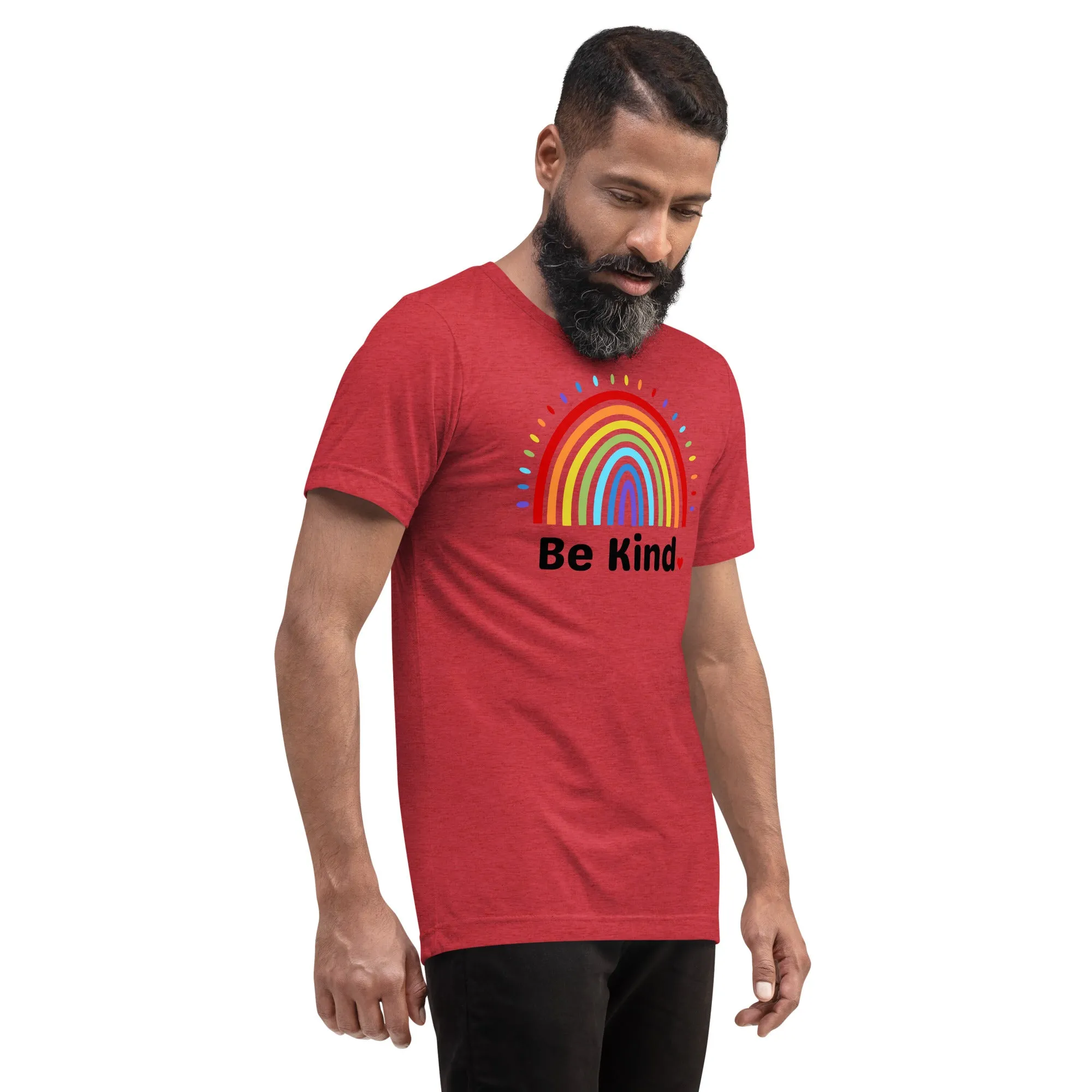Be Kind Rainbow - Short sleeve t-shirt, comfy, soft, fitted look