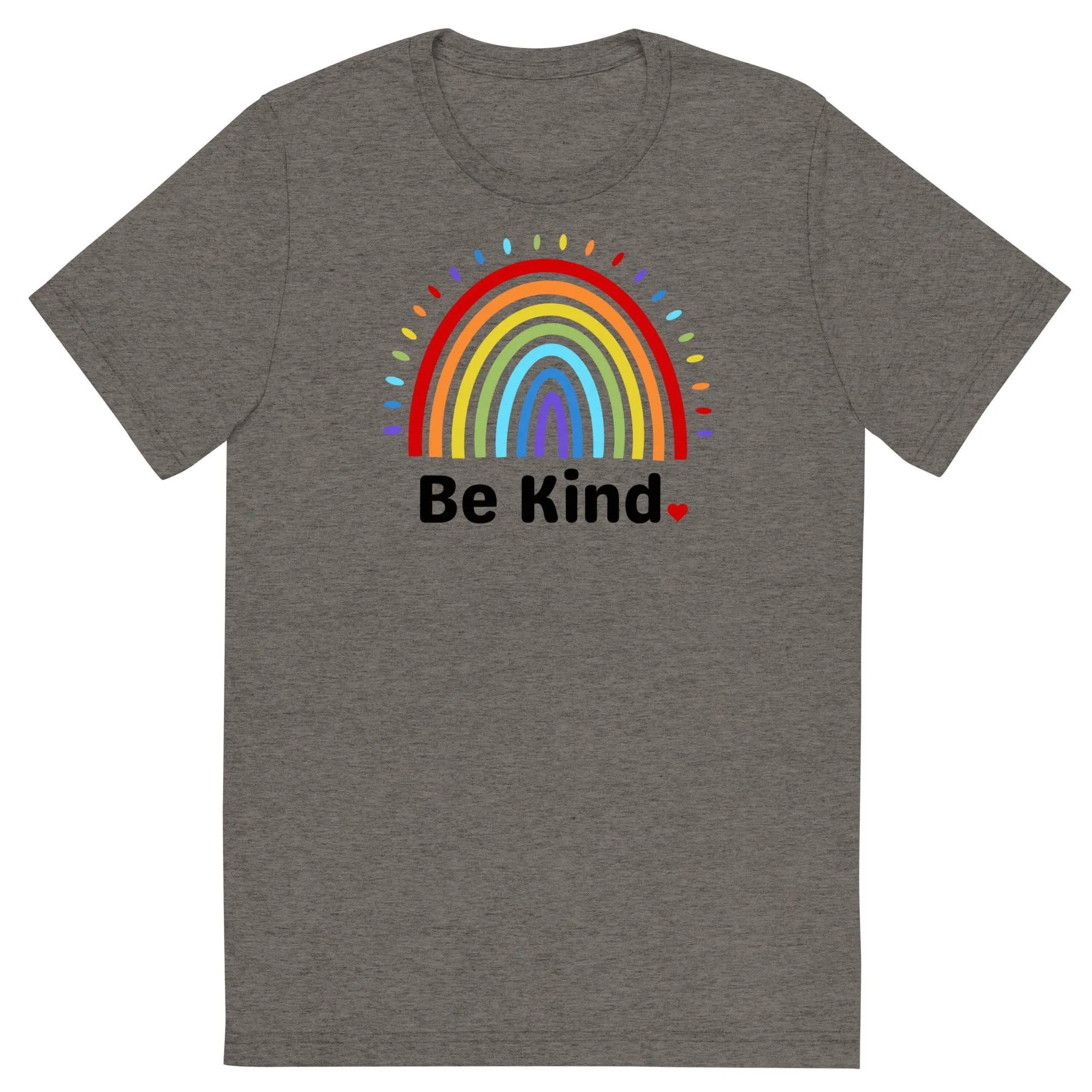 Be Kind Rainbow - Short sleeve t-shirt, comfy, soft, fitted look
