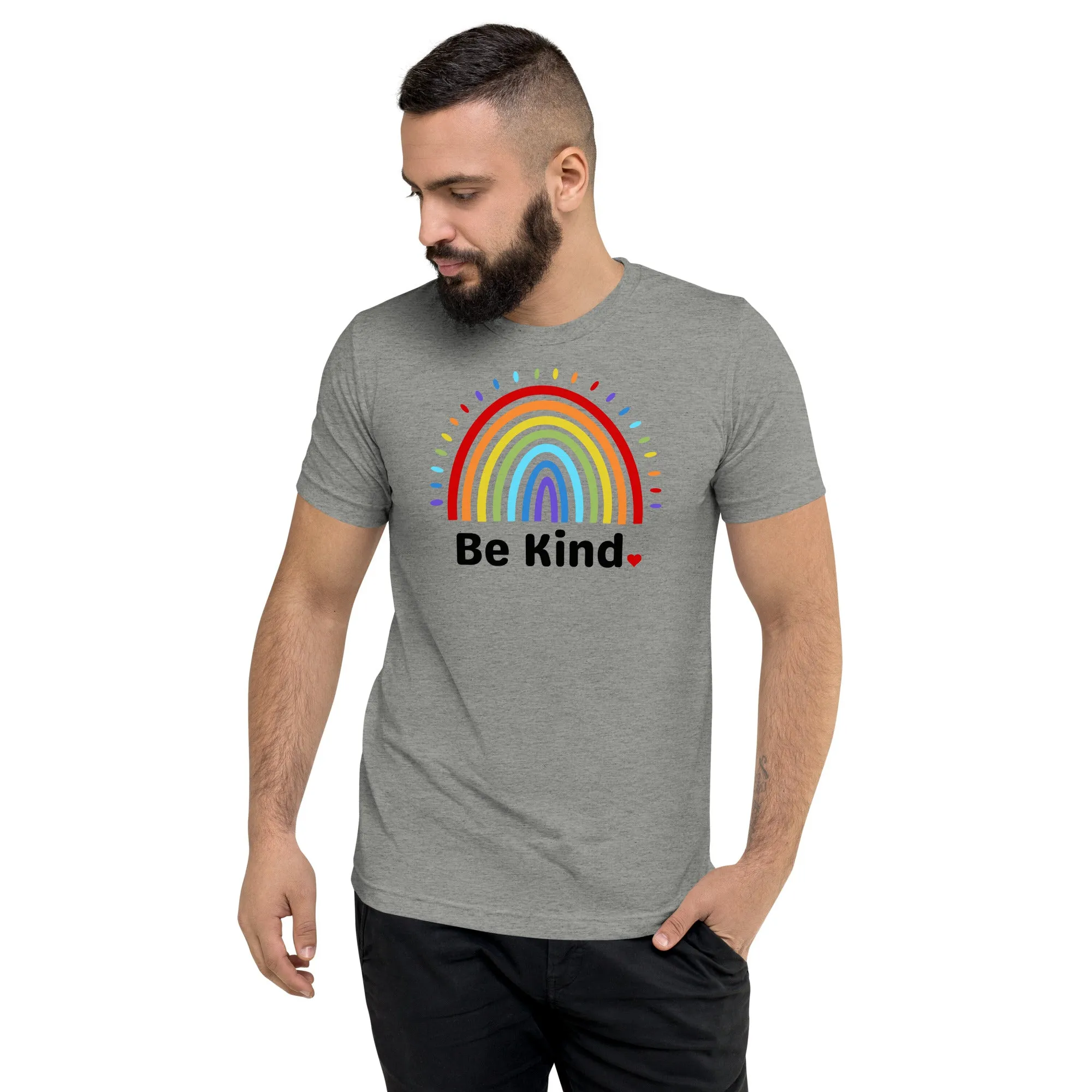 Be Kind Rainbow - Short sleeve t-shirt, comfy, soft, fitted look