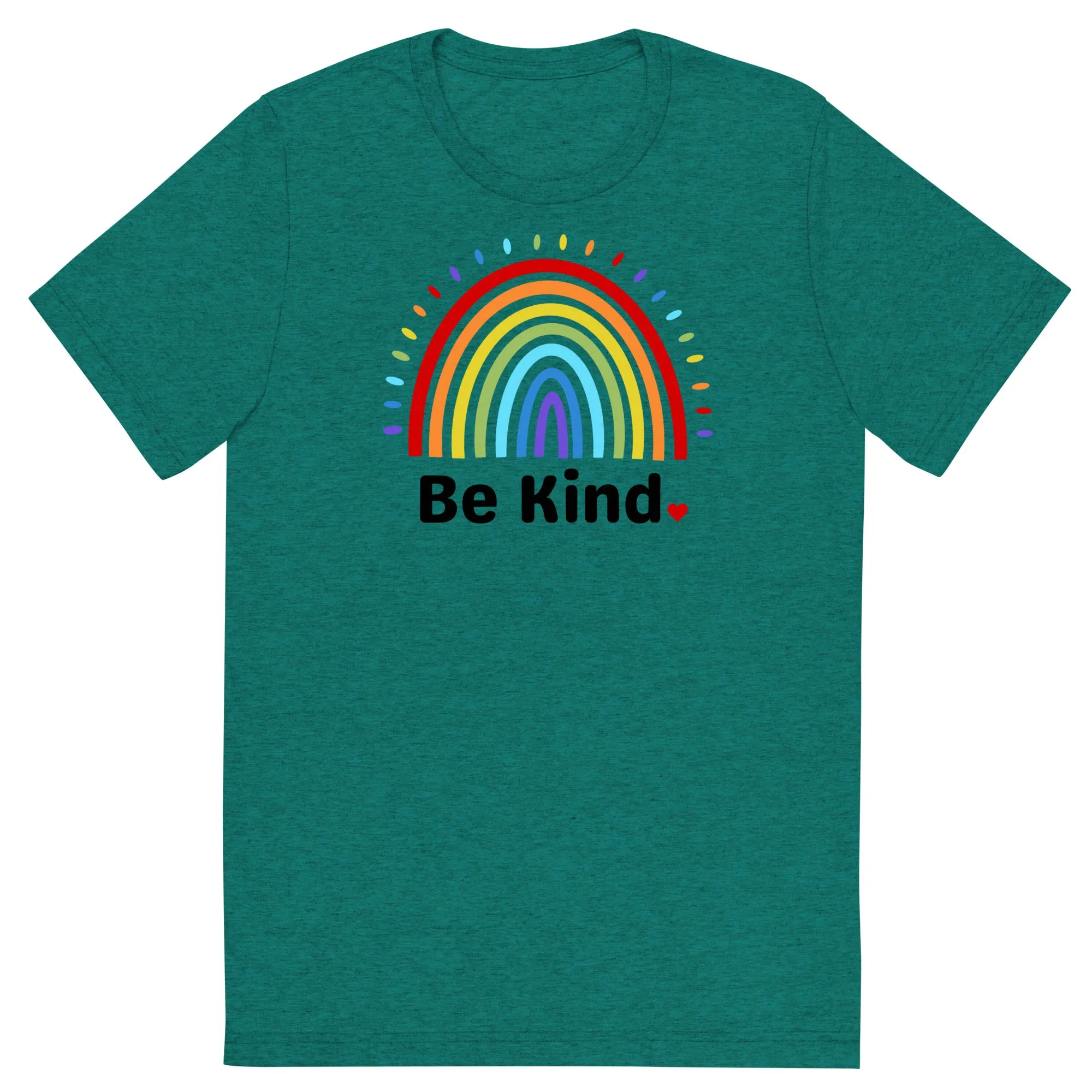 Be Kind Rainbow - Short sleeve t-shirt, comfy, soft, fitted look
