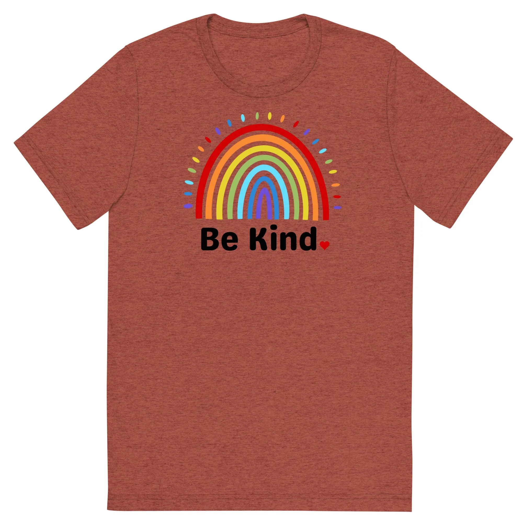 Be Kind Rainbow - Short sleeve t-shirt, comfy, soft, fitted look