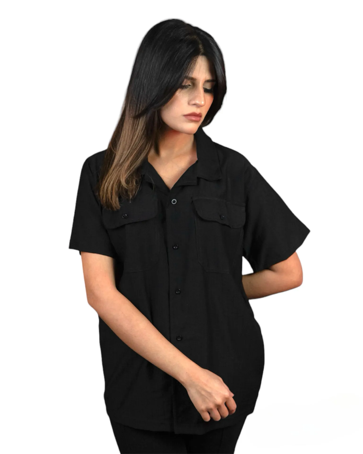 BV - HER Black Button Down Shirt