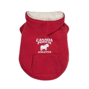 Canada Pooch Cozy Caribou Hoodie Maroon; available in several sizes.