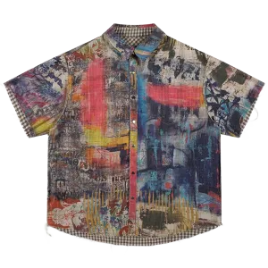'Canvas' Reversible Woven Cotton Button Up