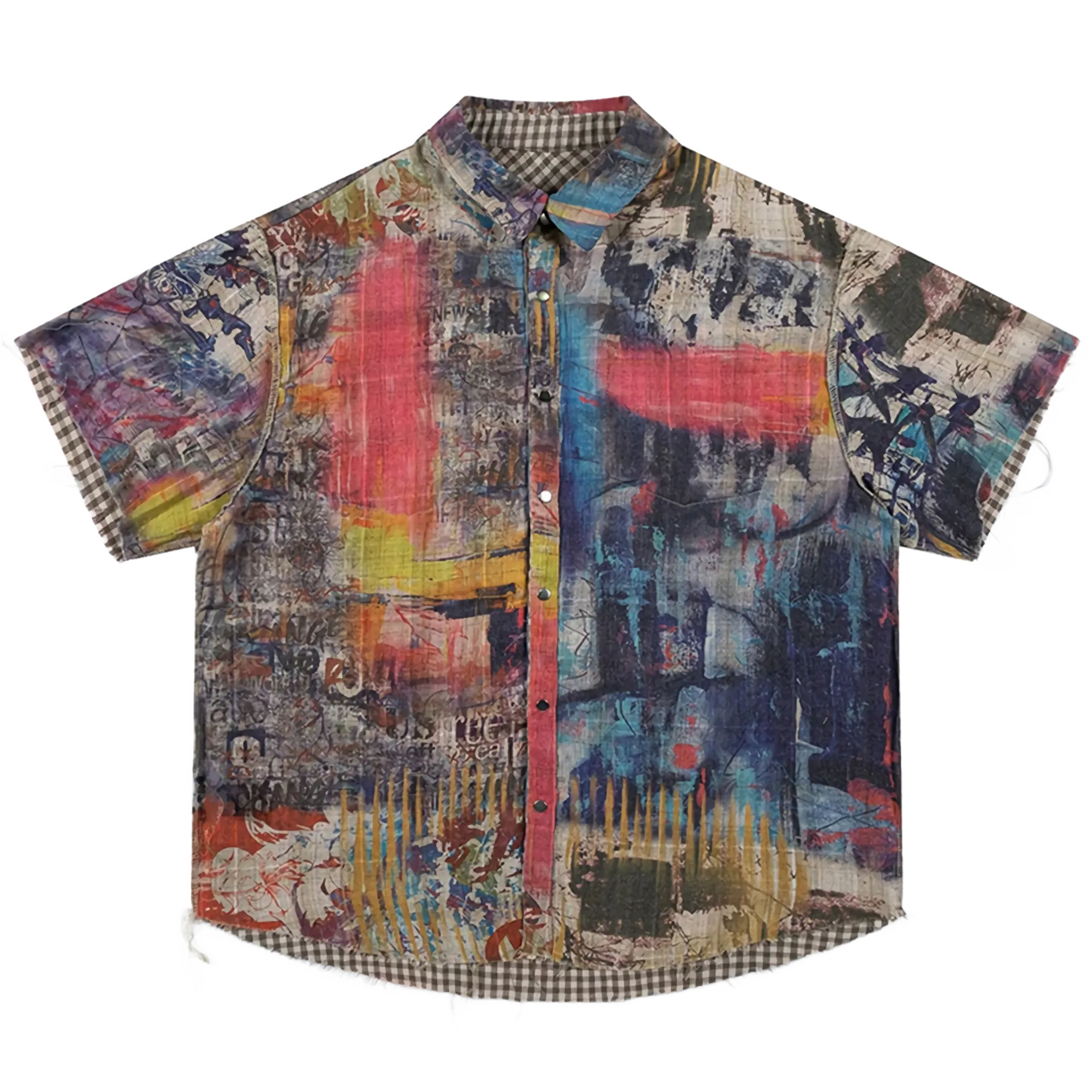 'Canvas' Reversible Woven Cotton Button Up