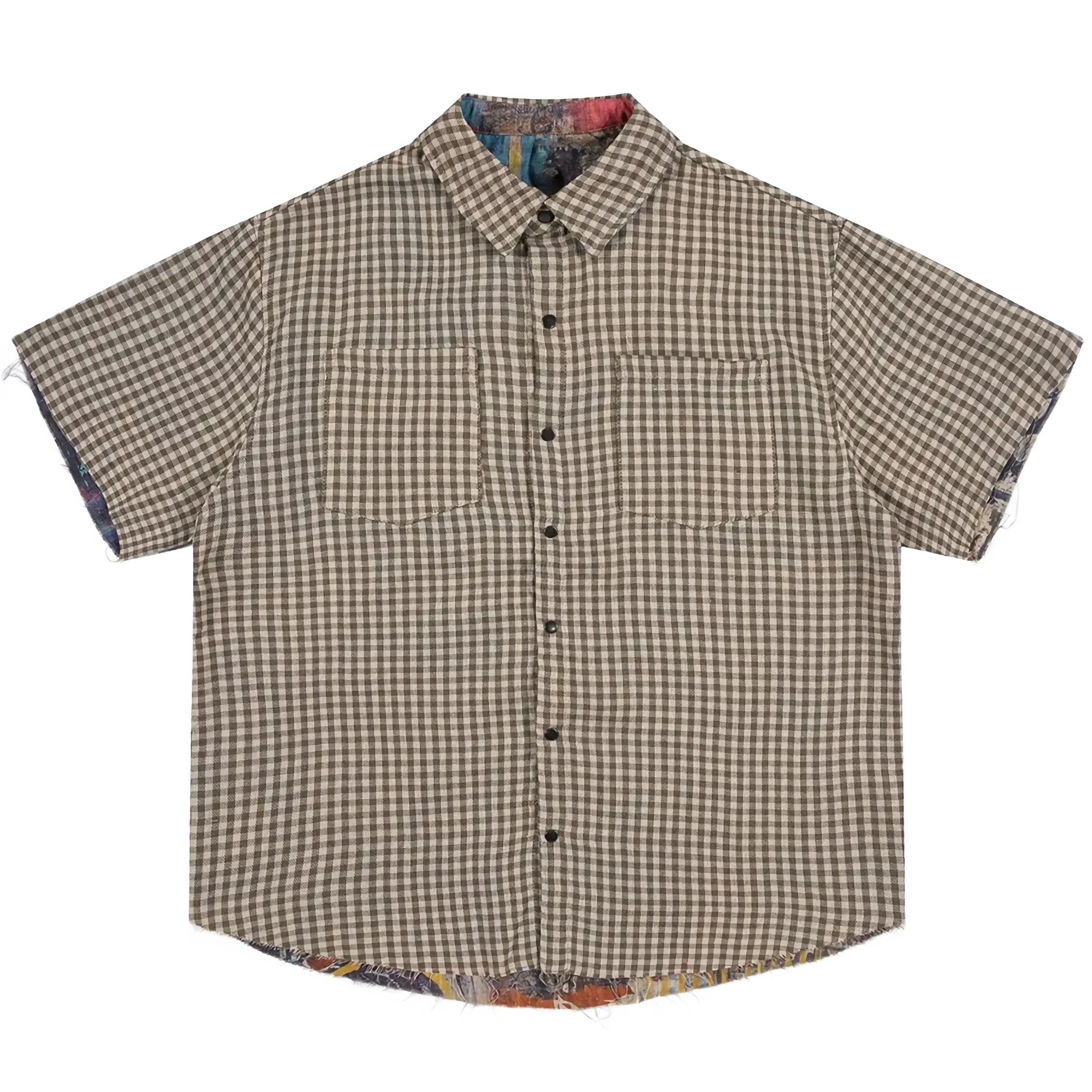 'Canvas' Reversible Woven Cotton Button Up