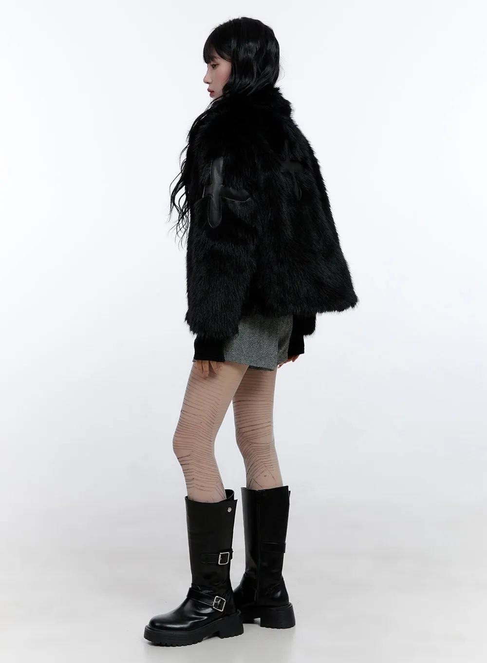 Chic Zip-Up Faux Fur Jacket CD416