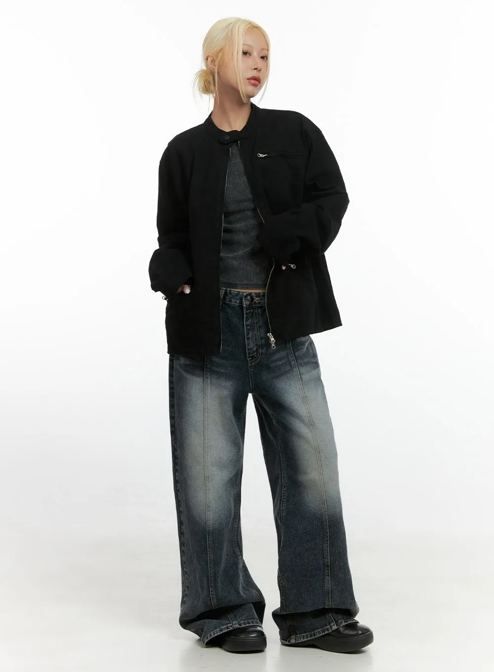 Classic Zip-Up Cotton Jacket CS426