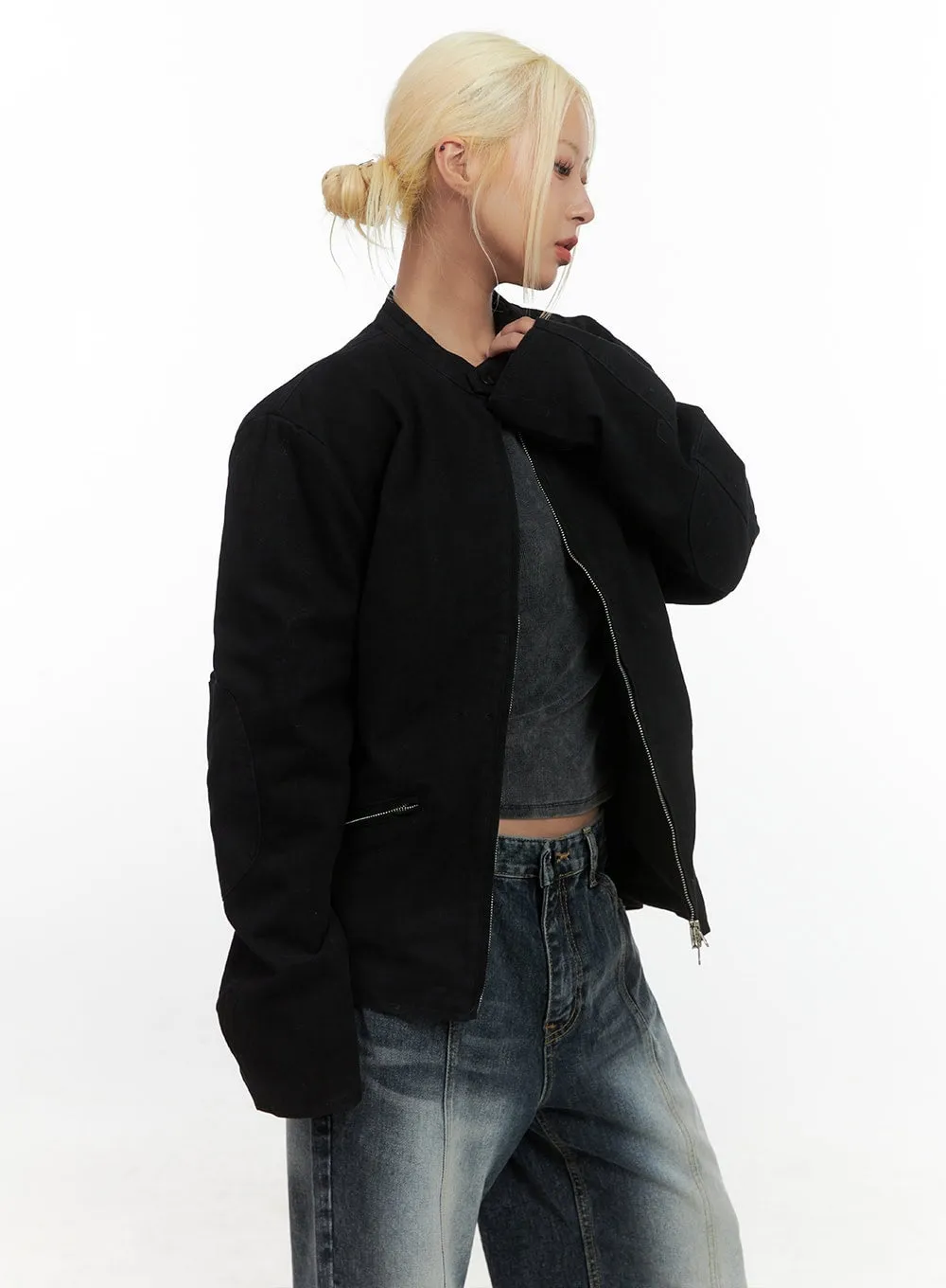 Classic Zip-Up Cotton Jacket CS426