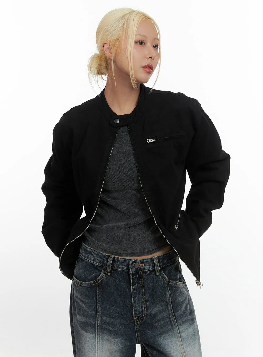 Classic Zip-Up Cotton Jacket CS426
