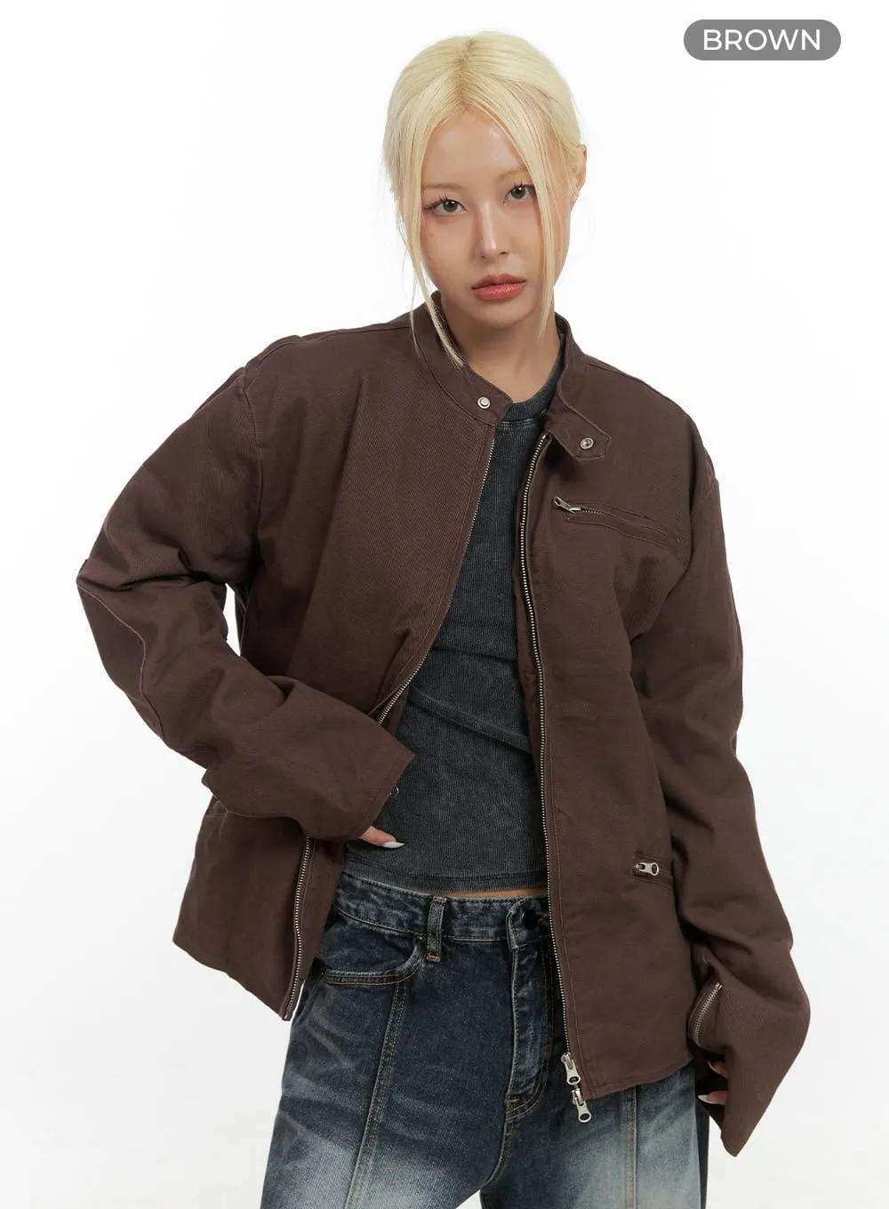 Classic Zip-Up Cotton Jacket CS426