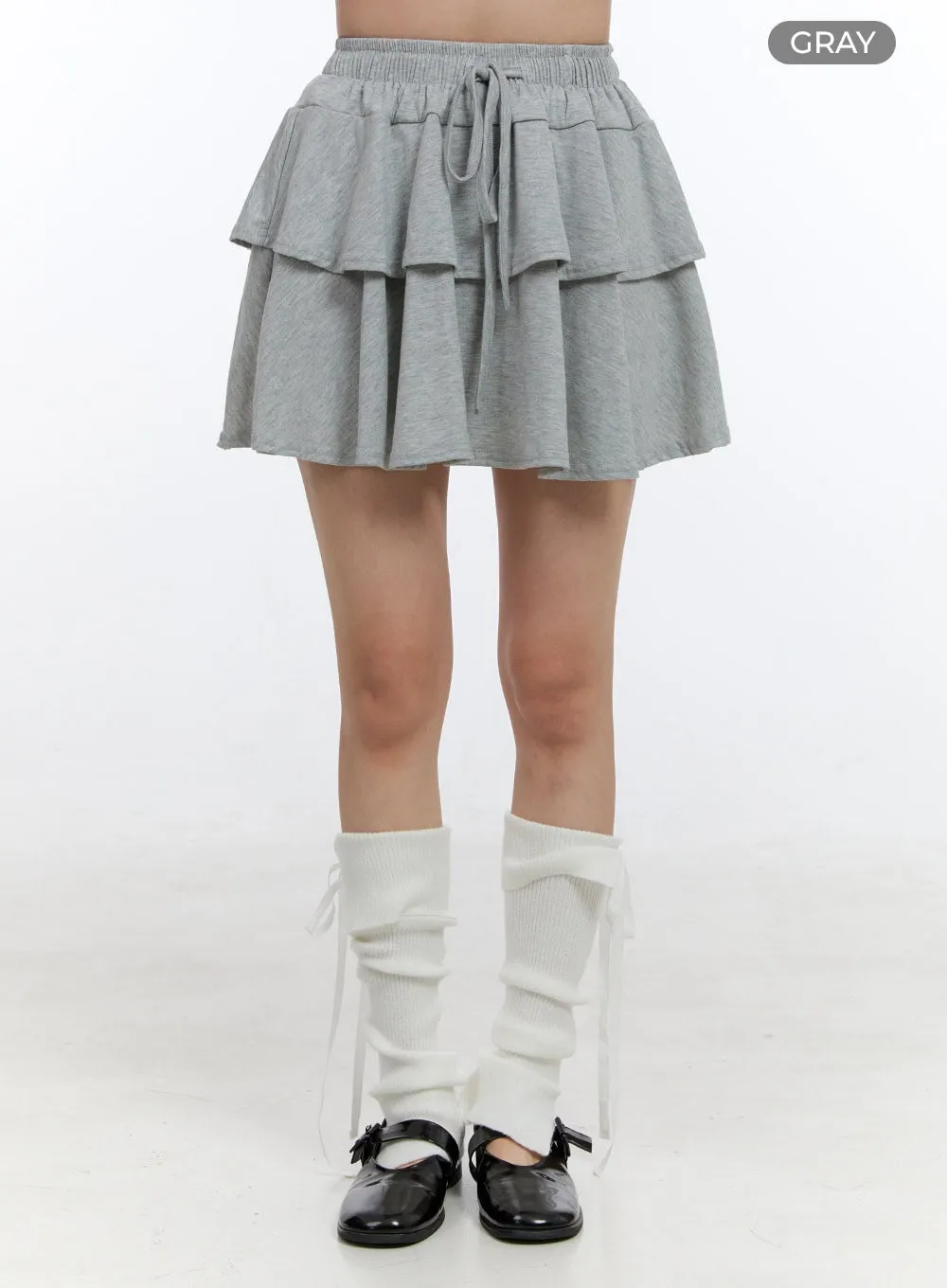 Cozy Ruffle Banded Mini Skirt OO407