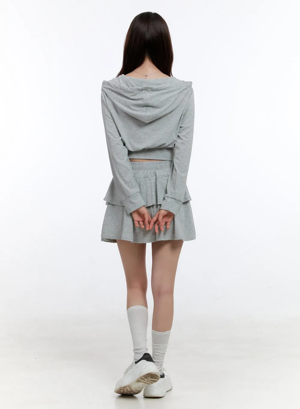 Cozy Ruffle Banded Mini Skirt OO407