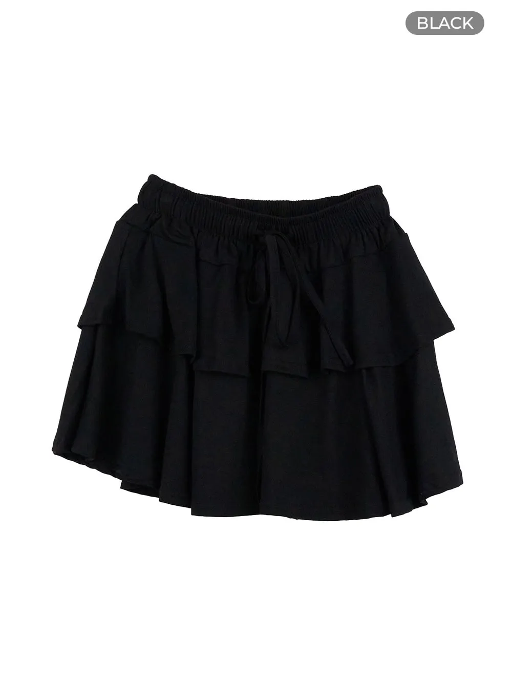 Cozy Ruffle Banded Mini Skirt OO407