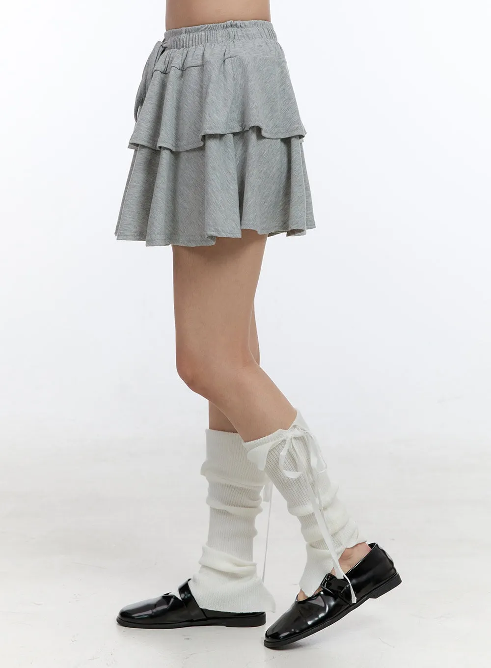 Cozy Ruffle Banded Mini Skirt OO407