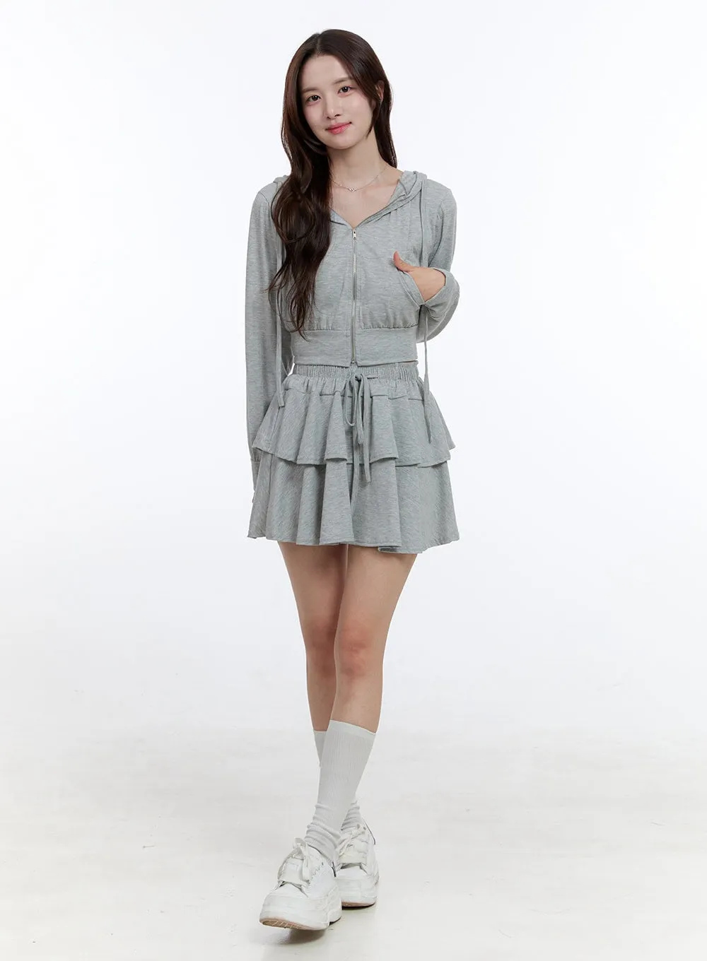 Cozy Ruffle Banded Mini Skirt OO407