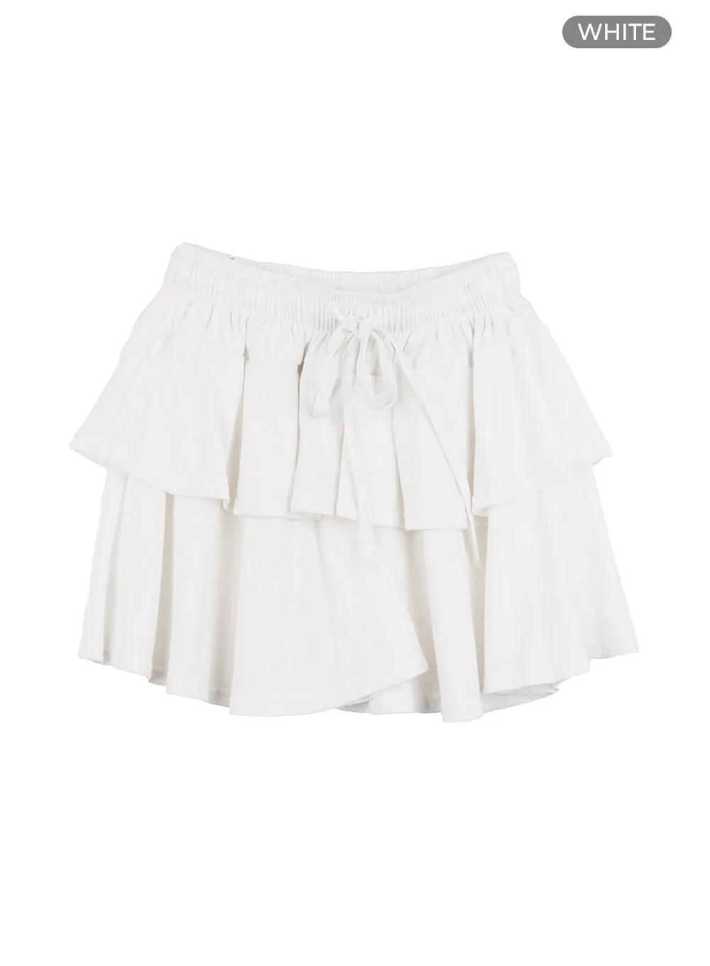 Cozy Ruffle Banded Mini Skirt OO407