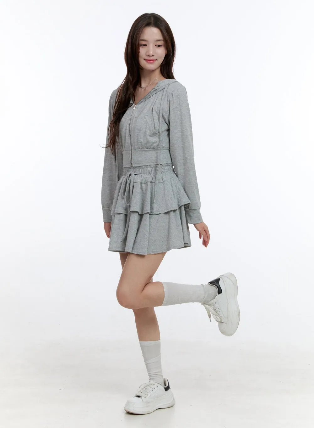Cozy Ruffle Banded Mini Skirt OO407