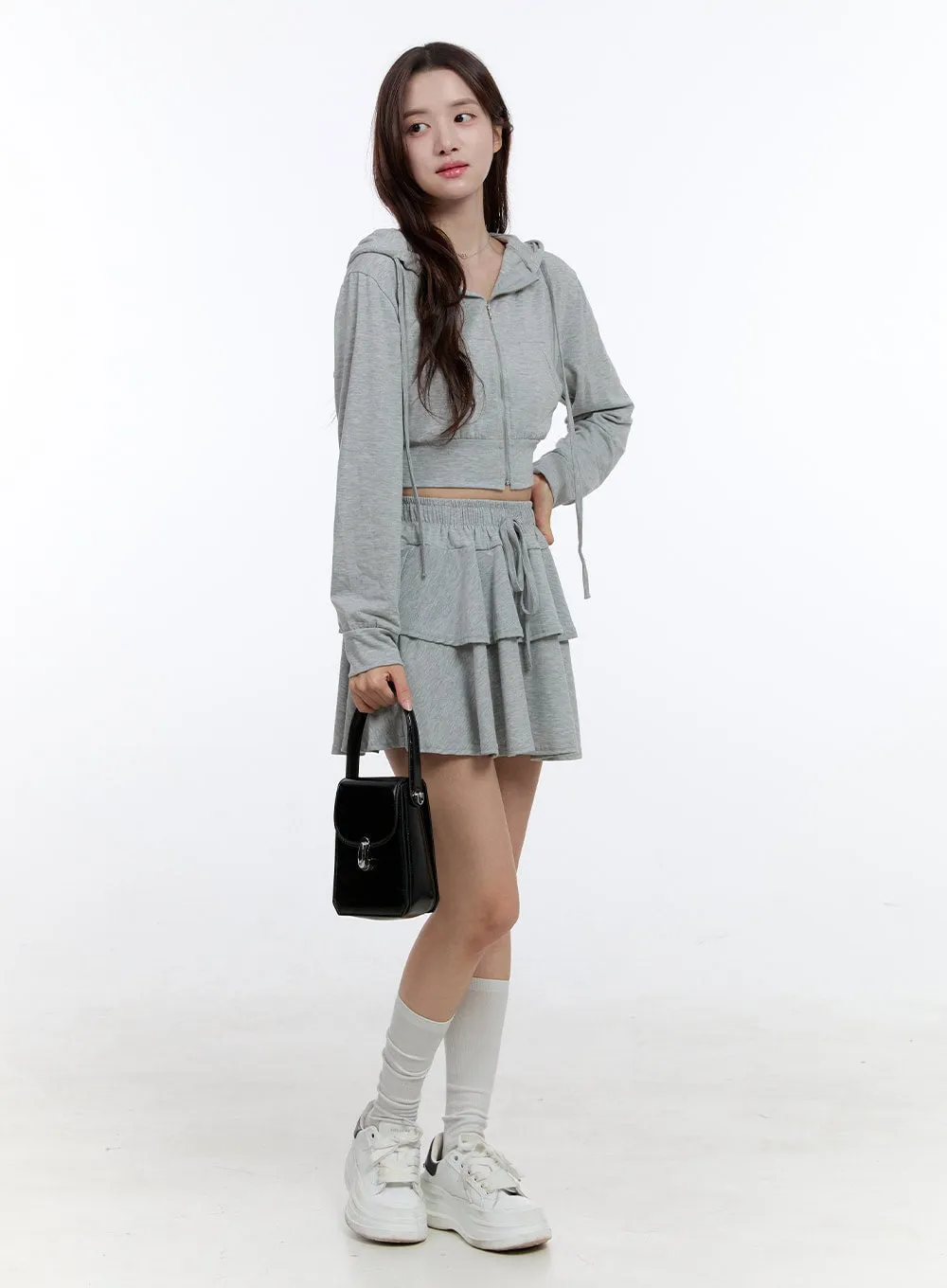 Cozy Ruffle Banded Mini Skirt OO407