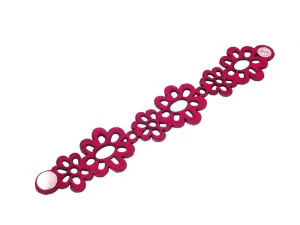 Daisy Fuchsia Leather Bracelet