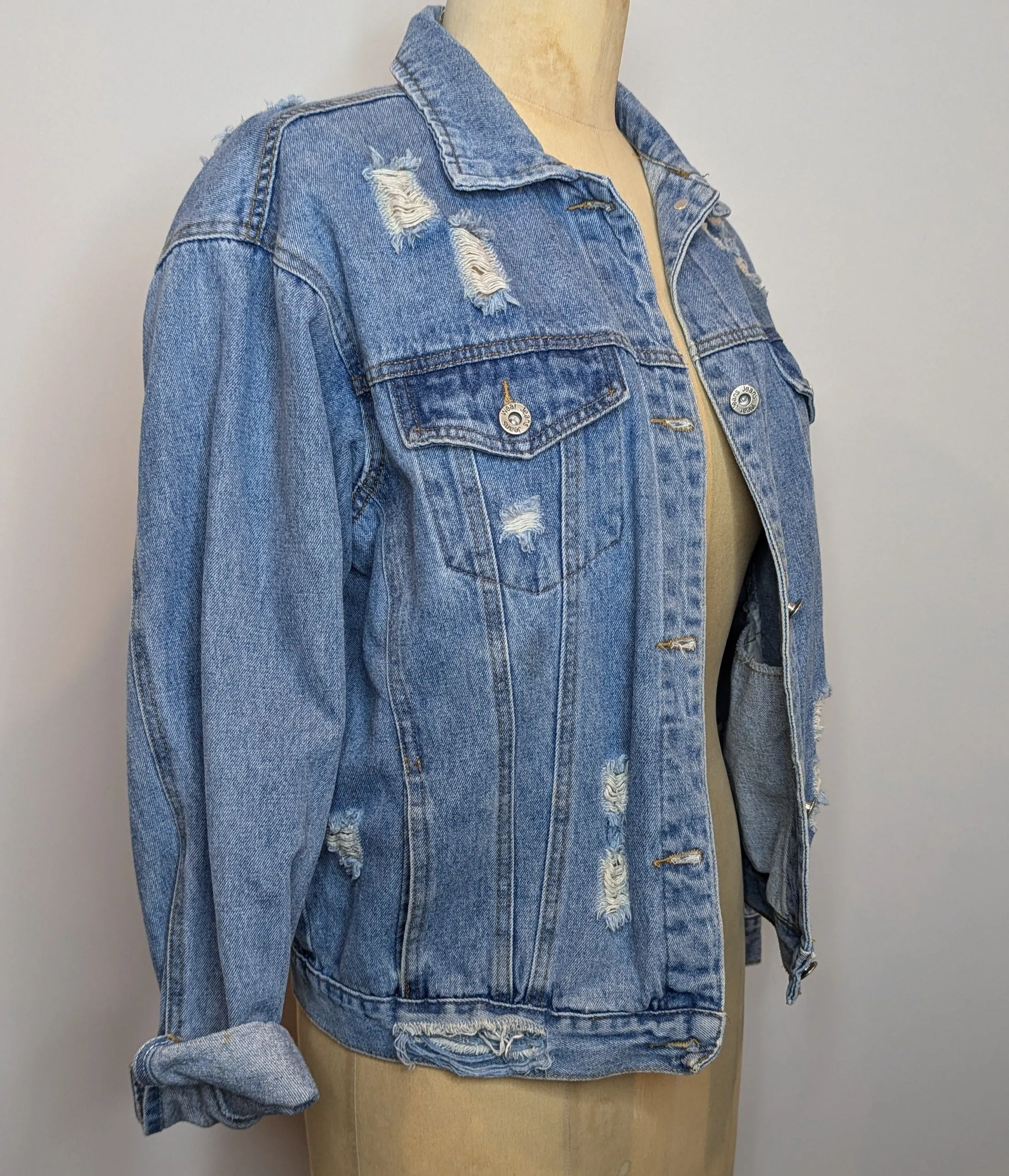 Delilah Relaxed Distressed Denim Jacket