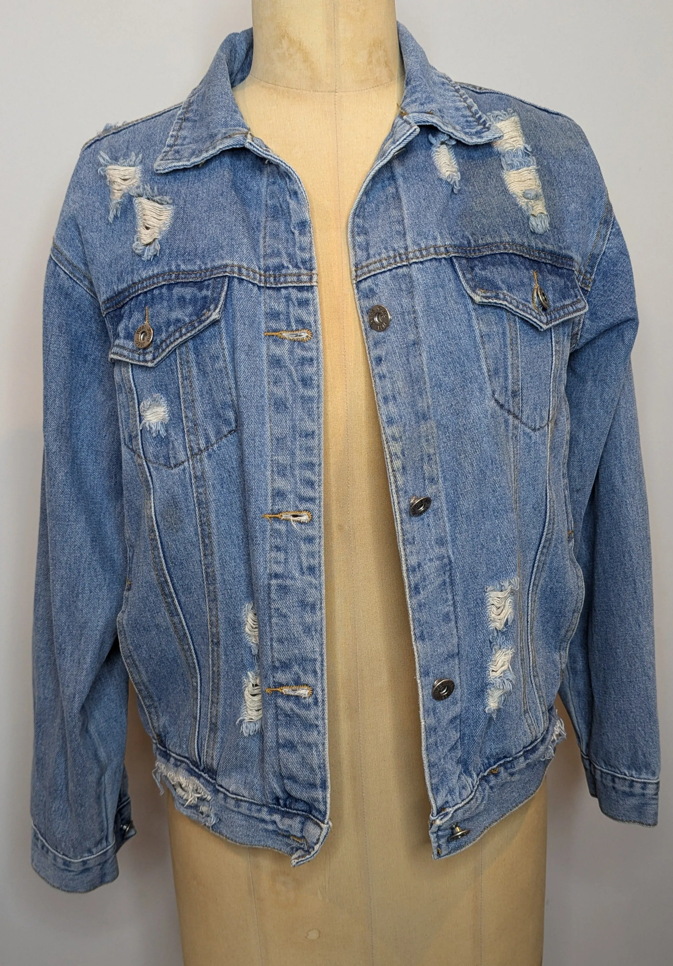 Delilah Relaxed Distressed Denim Jacket