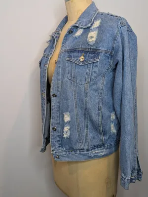 Delilah Relaxed Distressed Denim Jacket