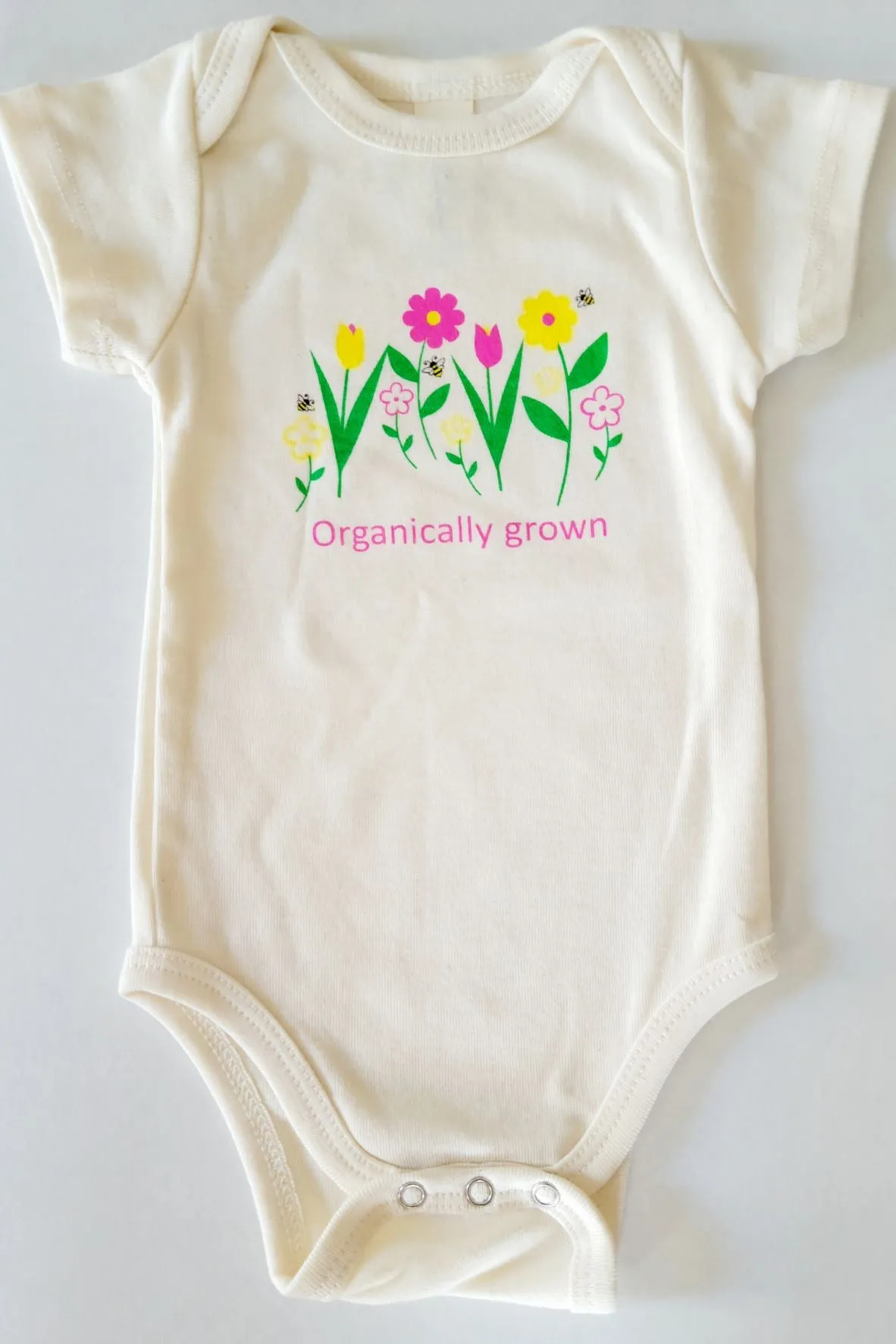 Flowers - Organically Grown Organic Short Sleeve Romper
