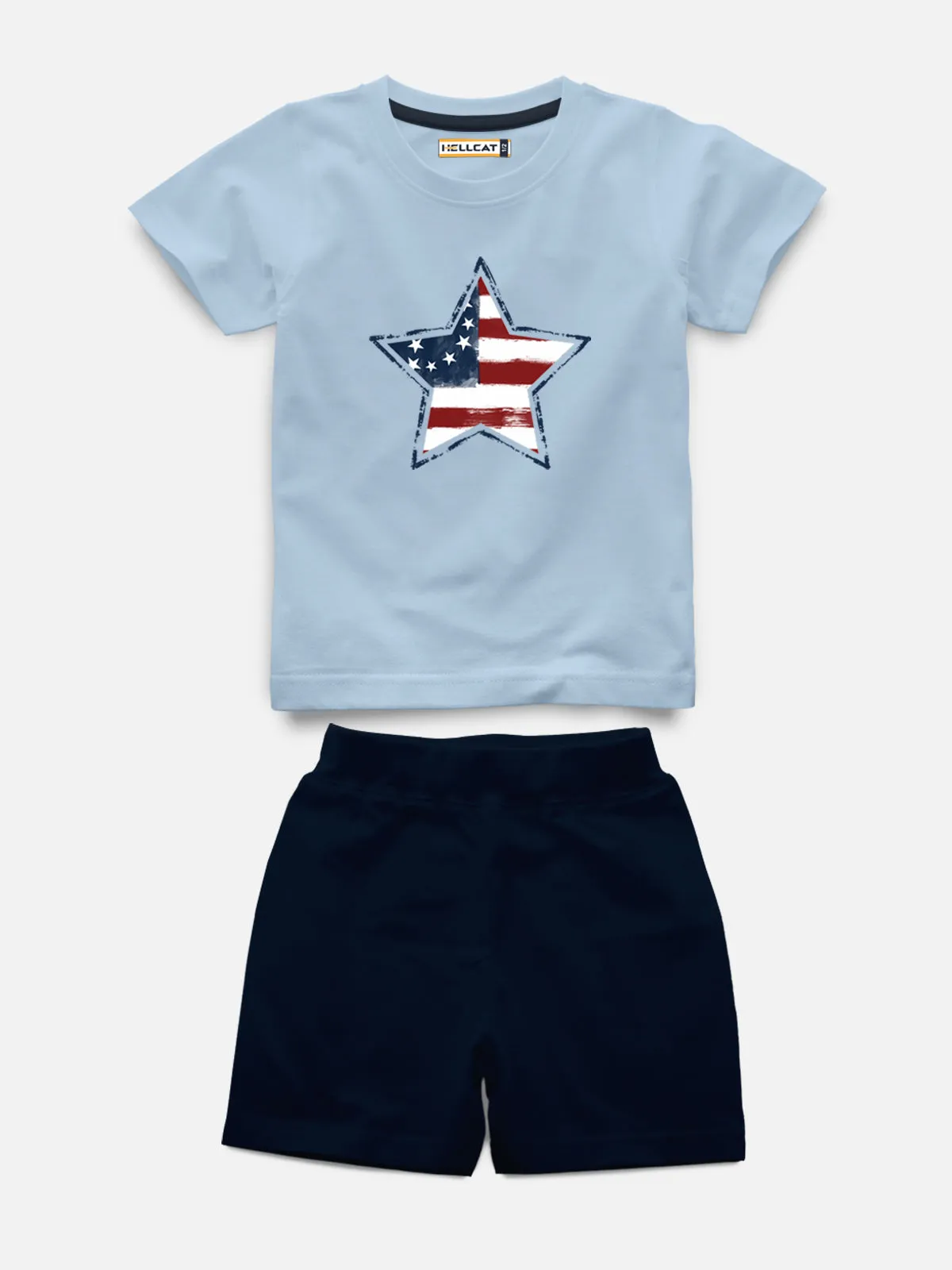 Half Sleeve Printed Tshirt with Comfy Solid Shorts for Infants & Boys - Pack of 2 (1 T-shirt & 1 short)