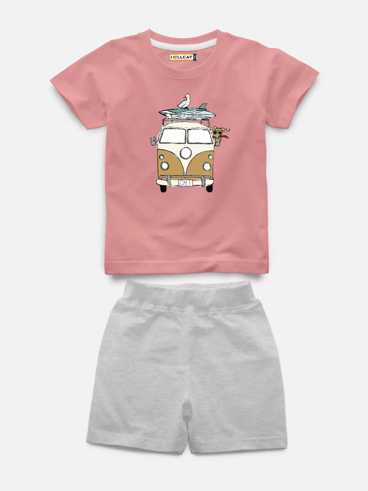Half Sleeve Printed Tshirt with Comfy Solid Shorts for Infants & Boys - Pack of 2 (1 T-shirt & 1 short)