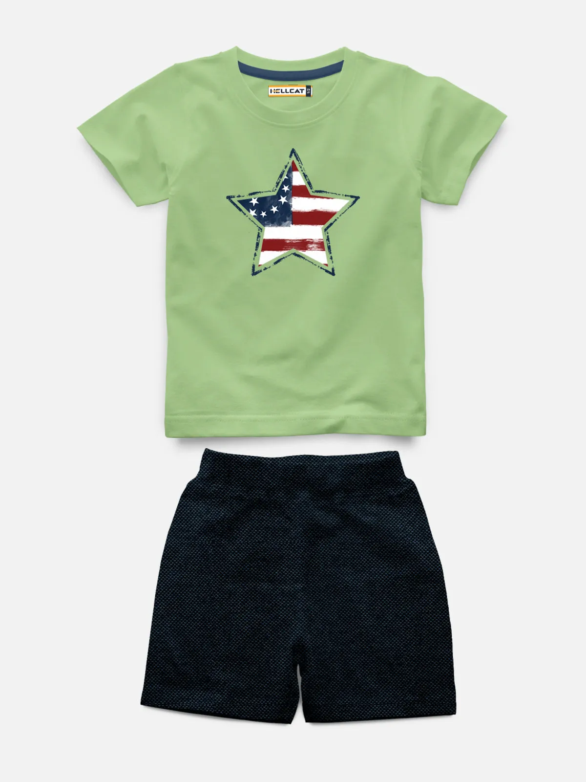 Half Sleeve Printed Tshirt with Comfy Solid Shorts for Infants & Boys - Pack of 2 (1 T-shirt & 1 short)
