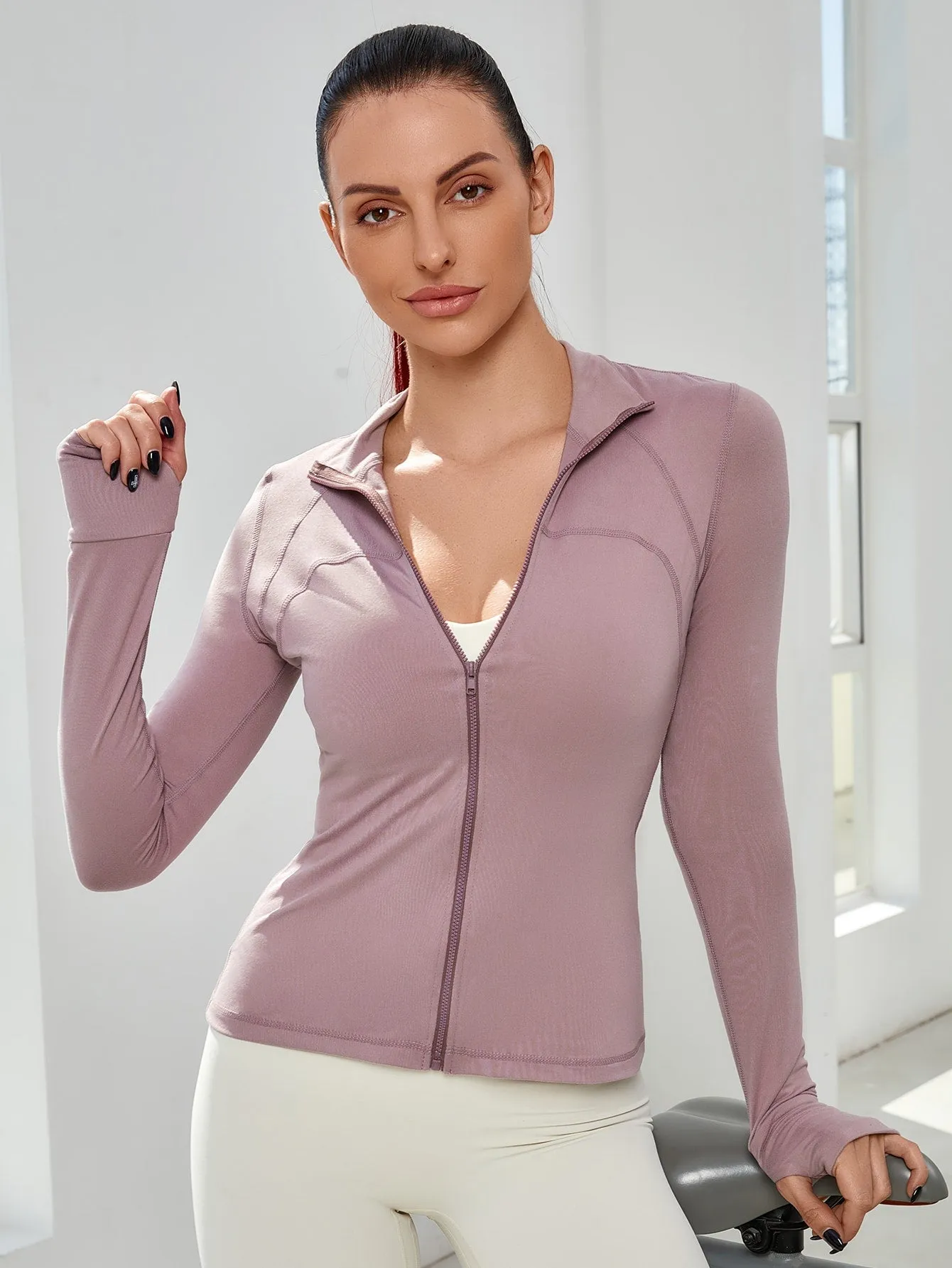 High Stretch Zip Up Warming Softness Active Jacket