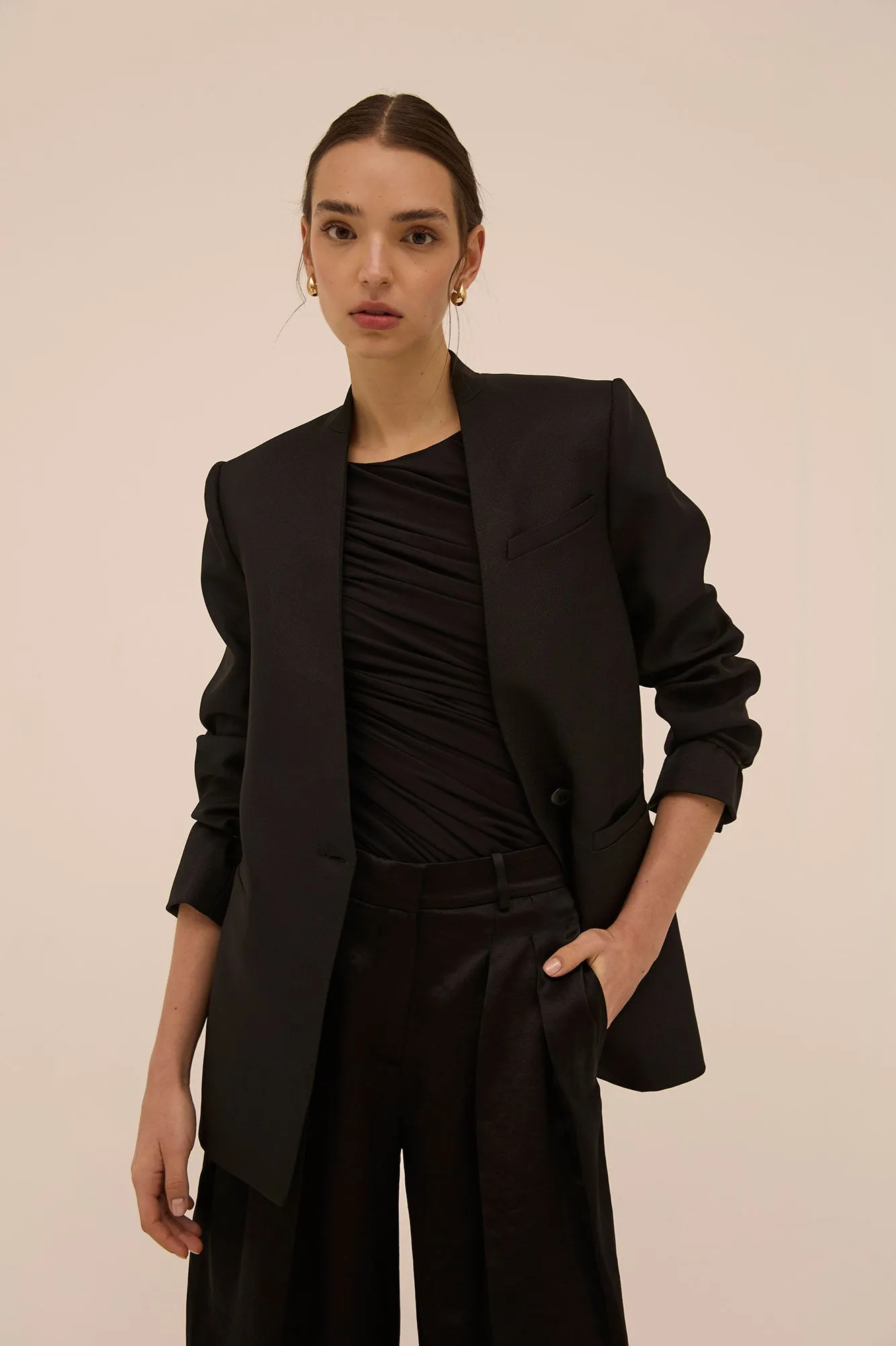 Jeel Boxy Blazer in Black