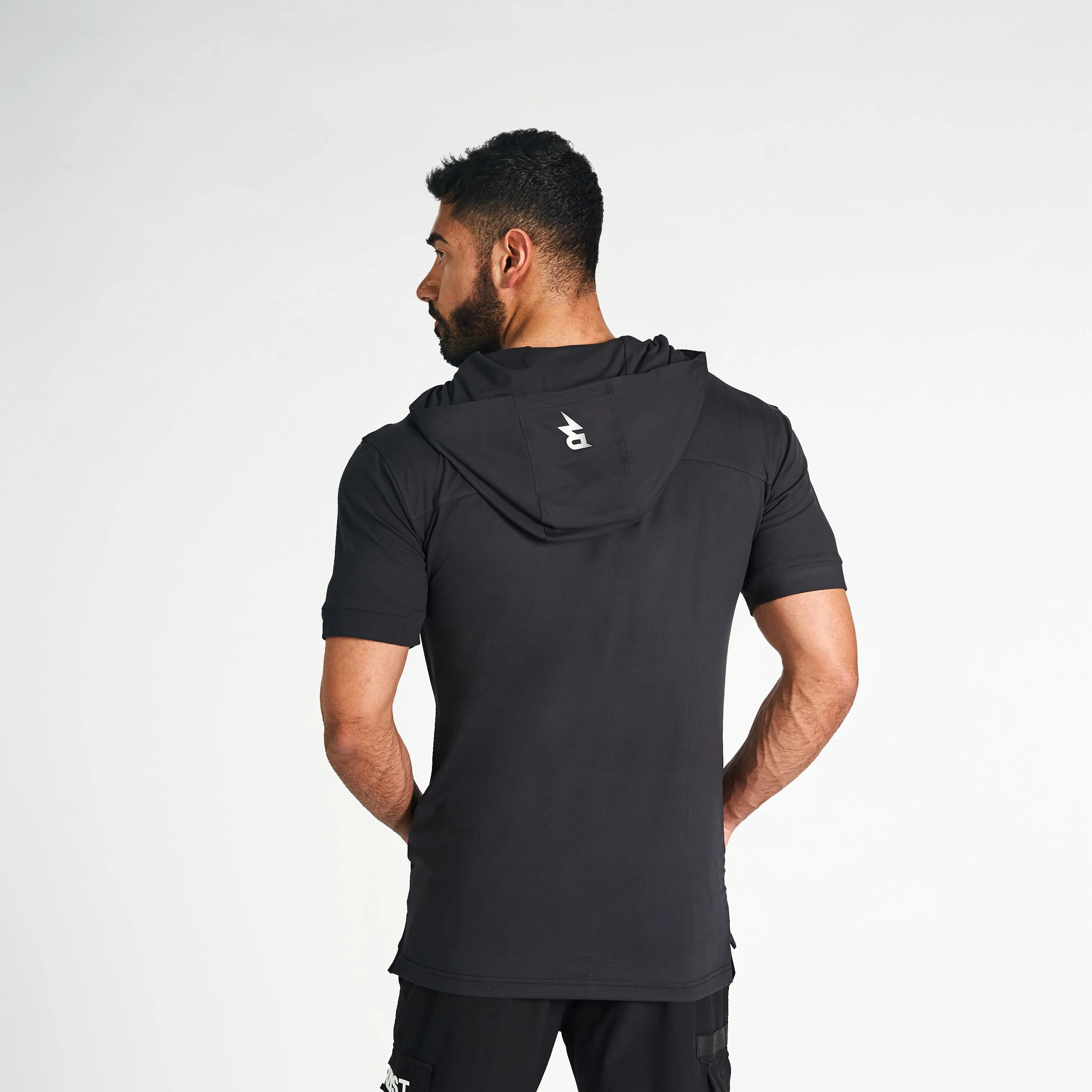 Lightweight Short Sleeve Hoodie - Black