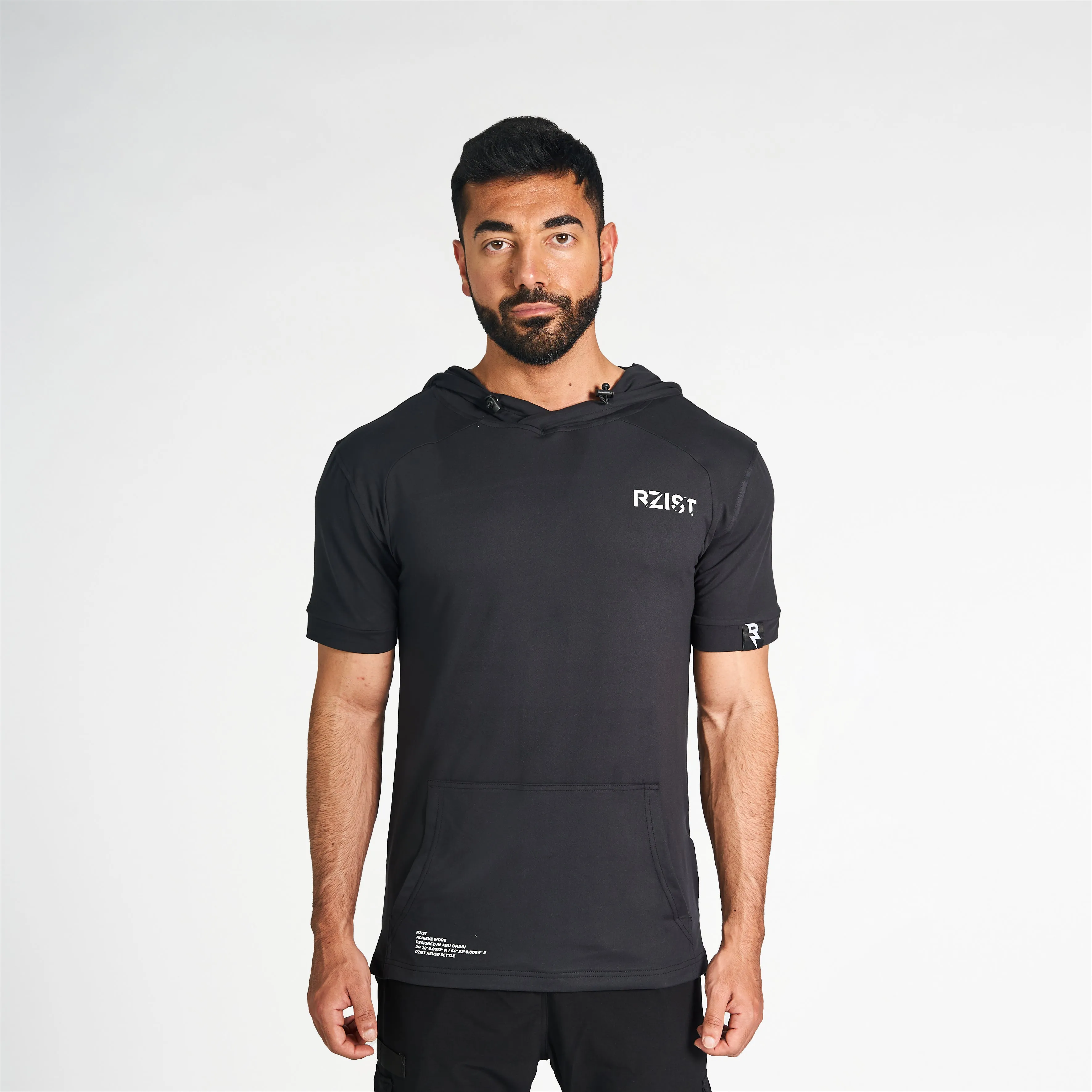 Lightweight Short Sleeve Hoodie - Black
