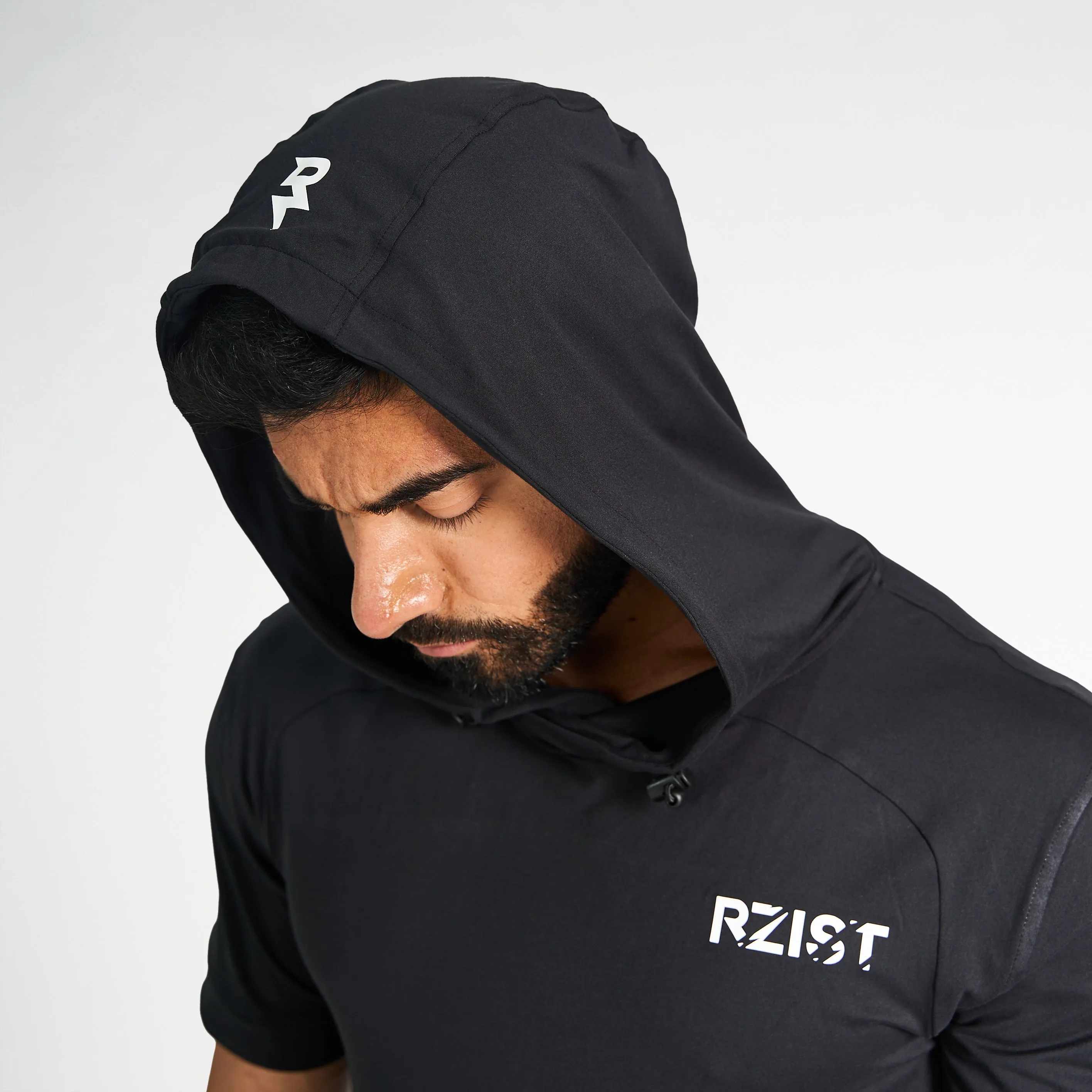 Lightweight Short Sleeve Hoodie - Black
