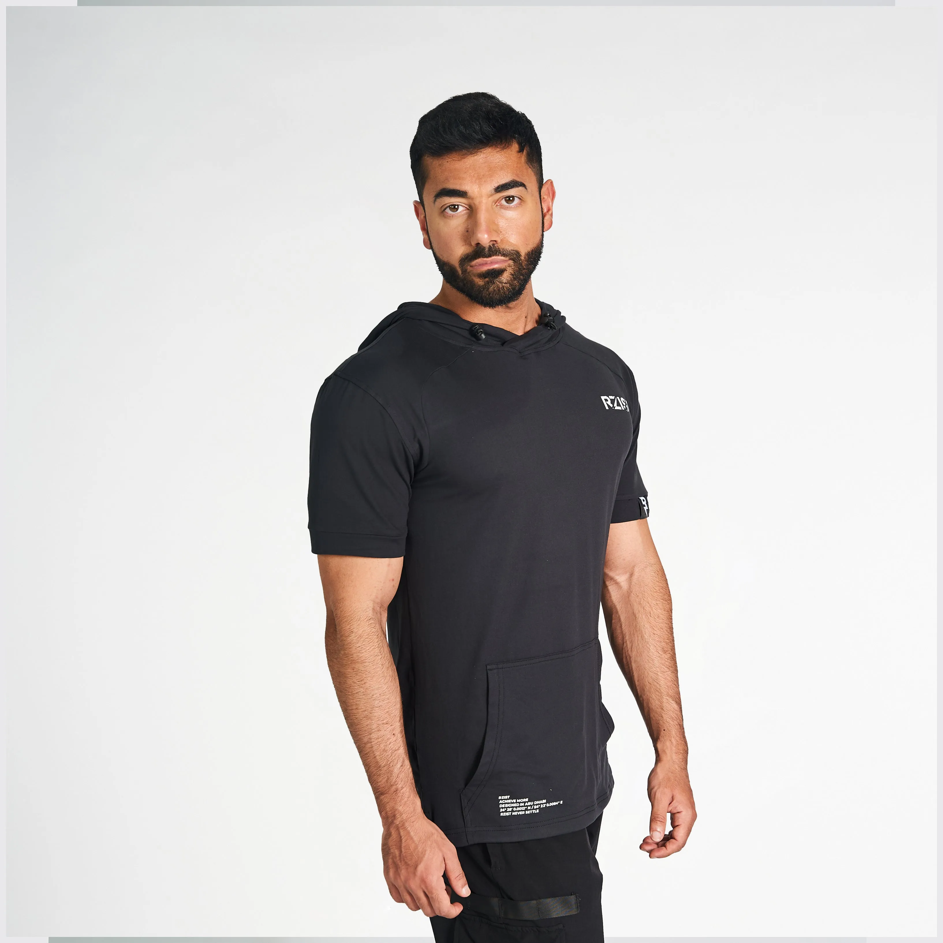 Lightweight Short Sleeve Hoodie - Black