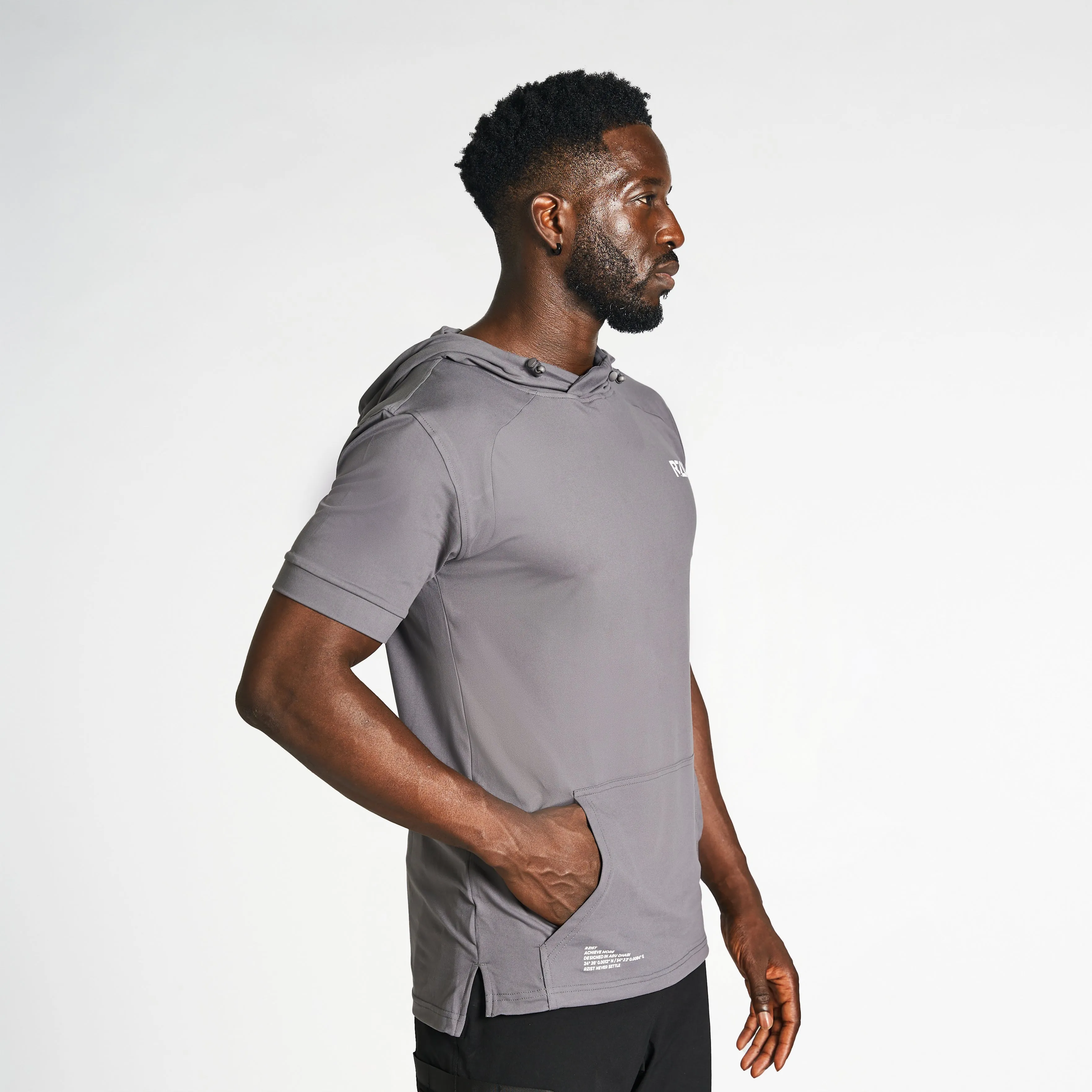 Lightweight Short Sleeve Hoodie - Grey