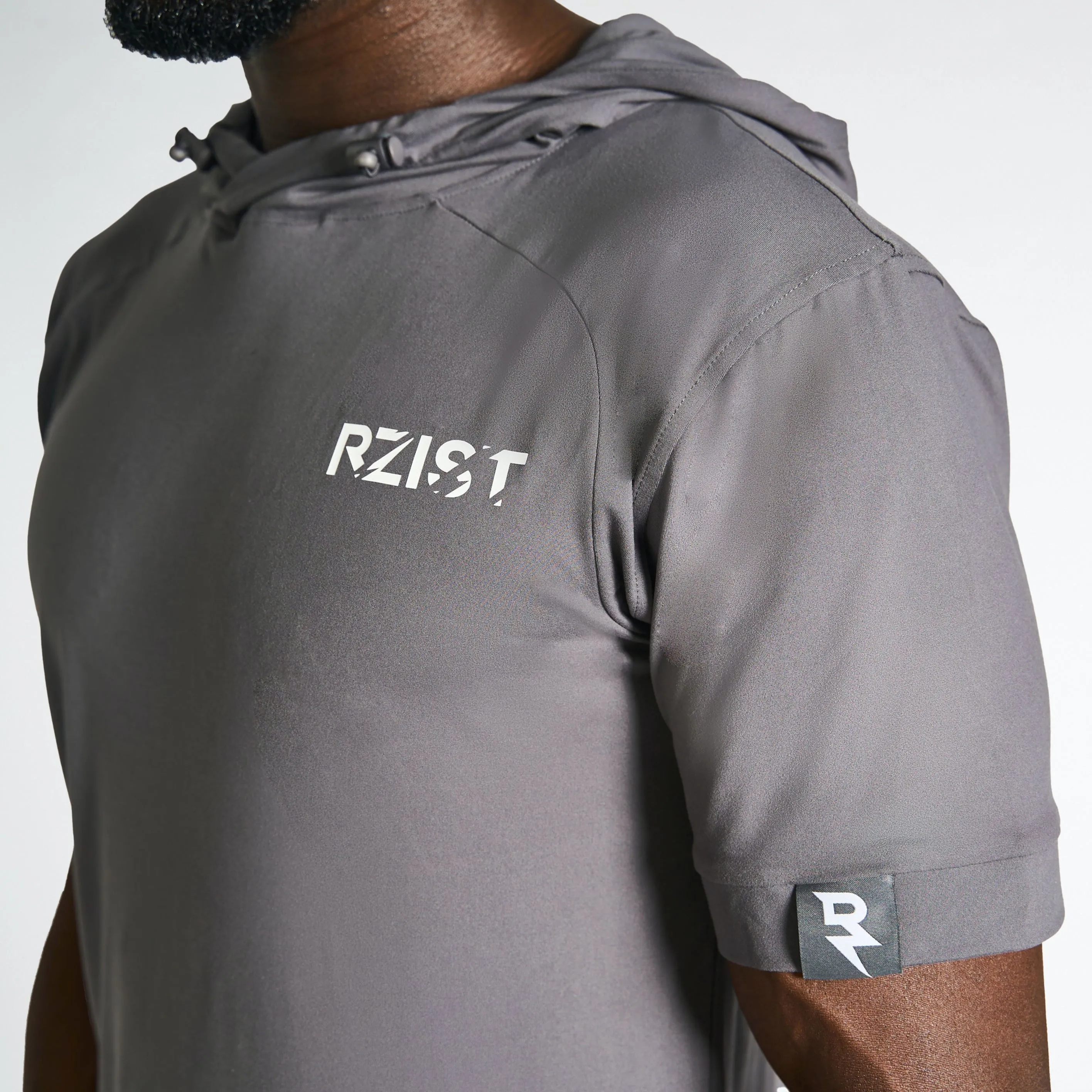 Lightweight Short Sleeve Hoodie - Grey