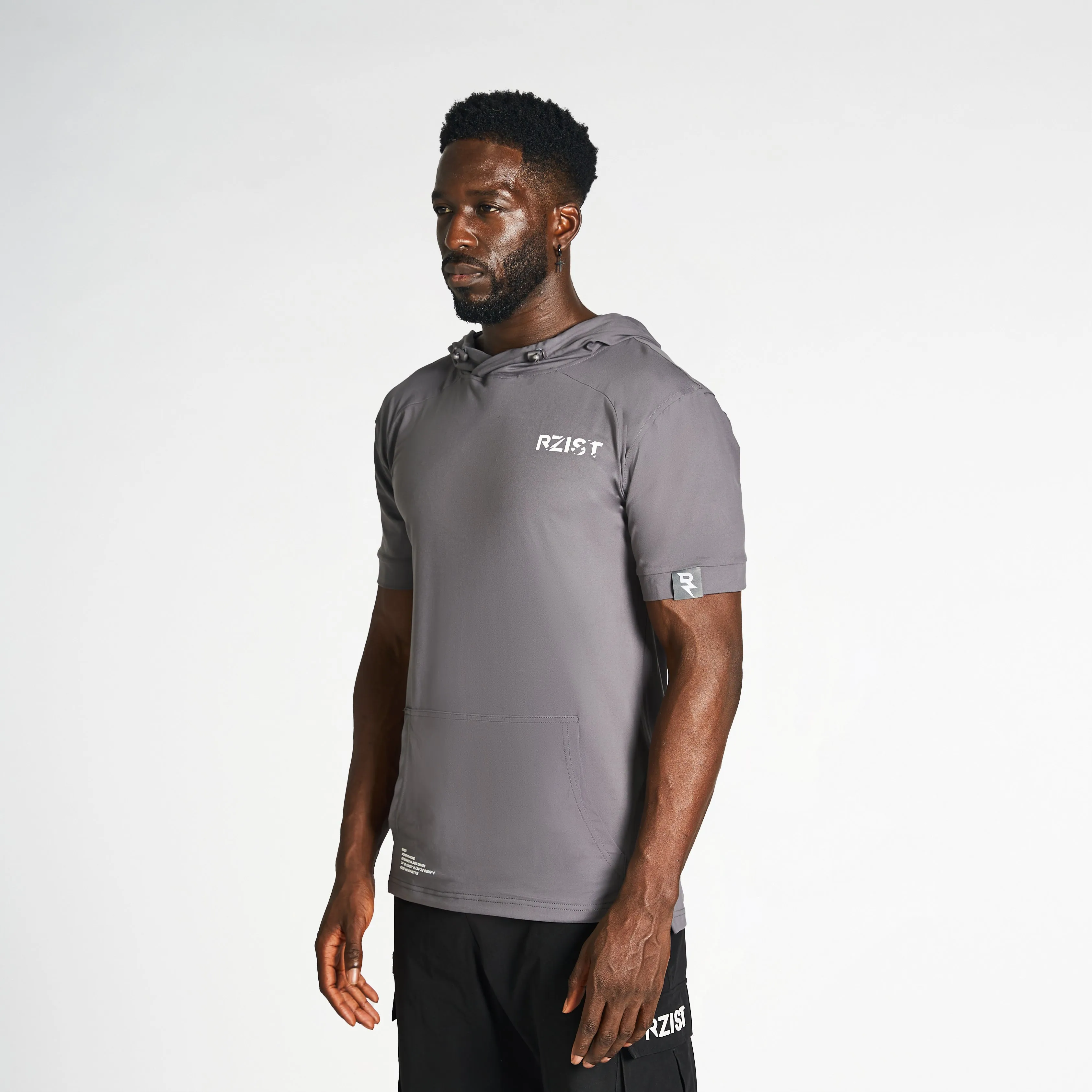 Lightweight Short Sleeve Hoodie - Grey
