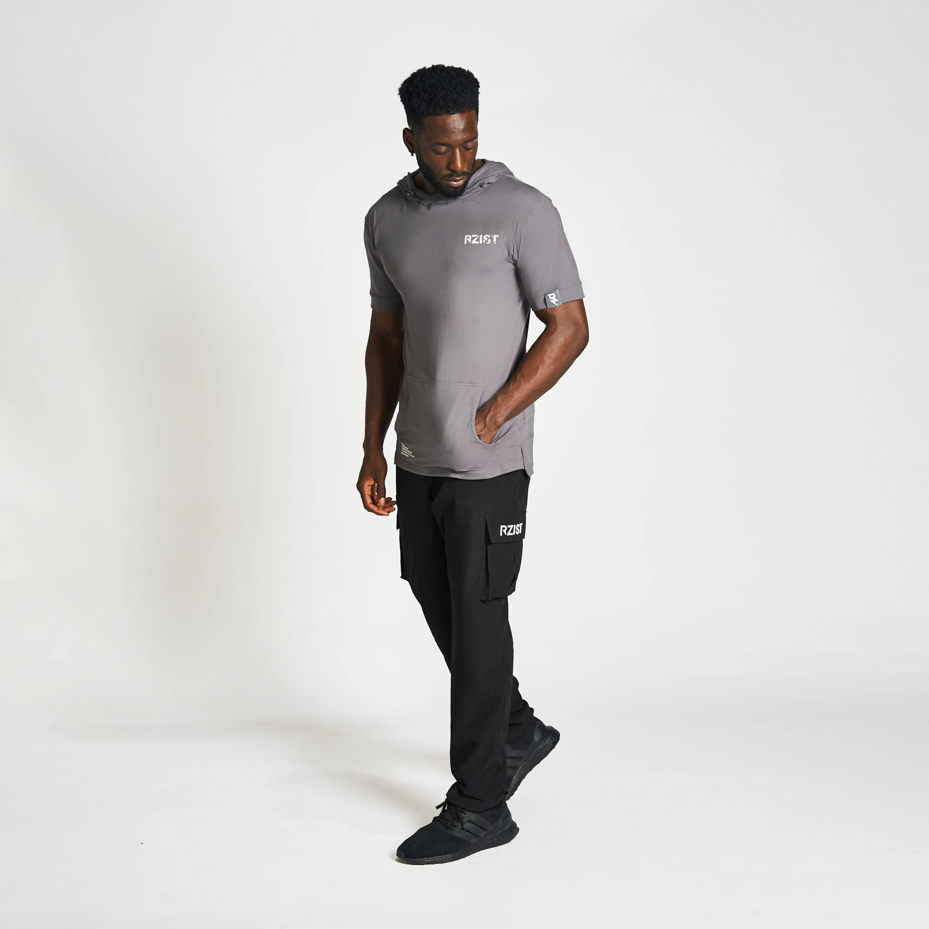Lightweight Short Sleeve Hoodie - Grey