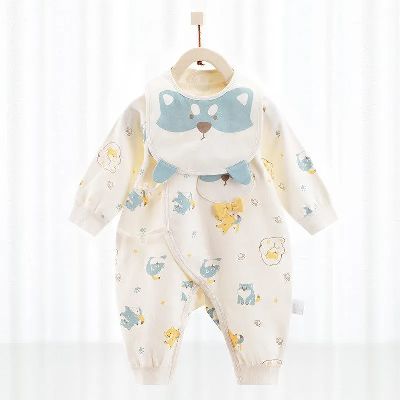 Little Gigglers World Unisex Premium Newborn Baby Romper & mouth towel