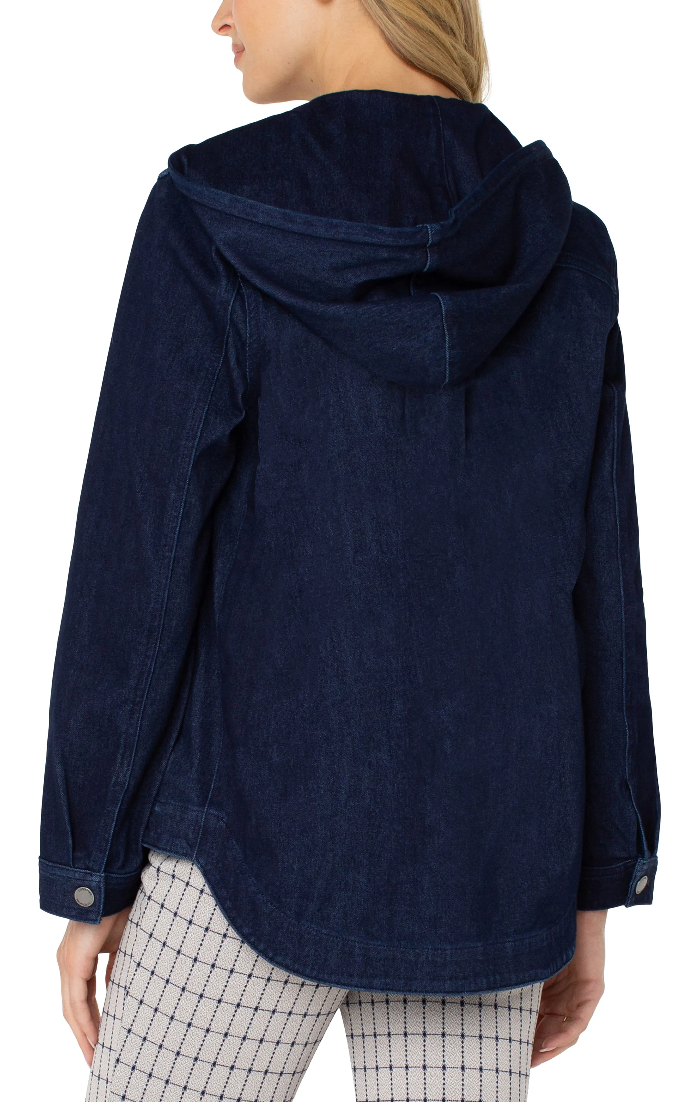 Liverpool - Shirt Jacket w/Hood in Indigo Rinse