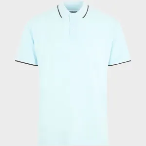Men`s Tipped Collar Polo Sky