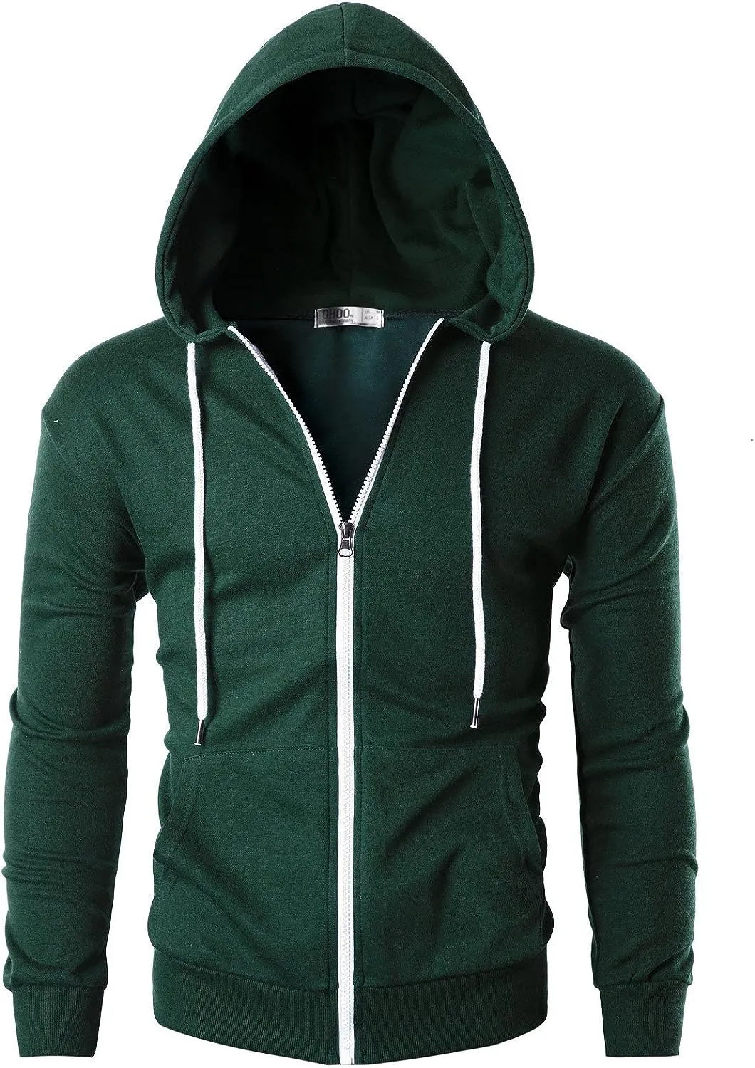 Men's White Lightweight Long Sleeve Zipper Hoodie