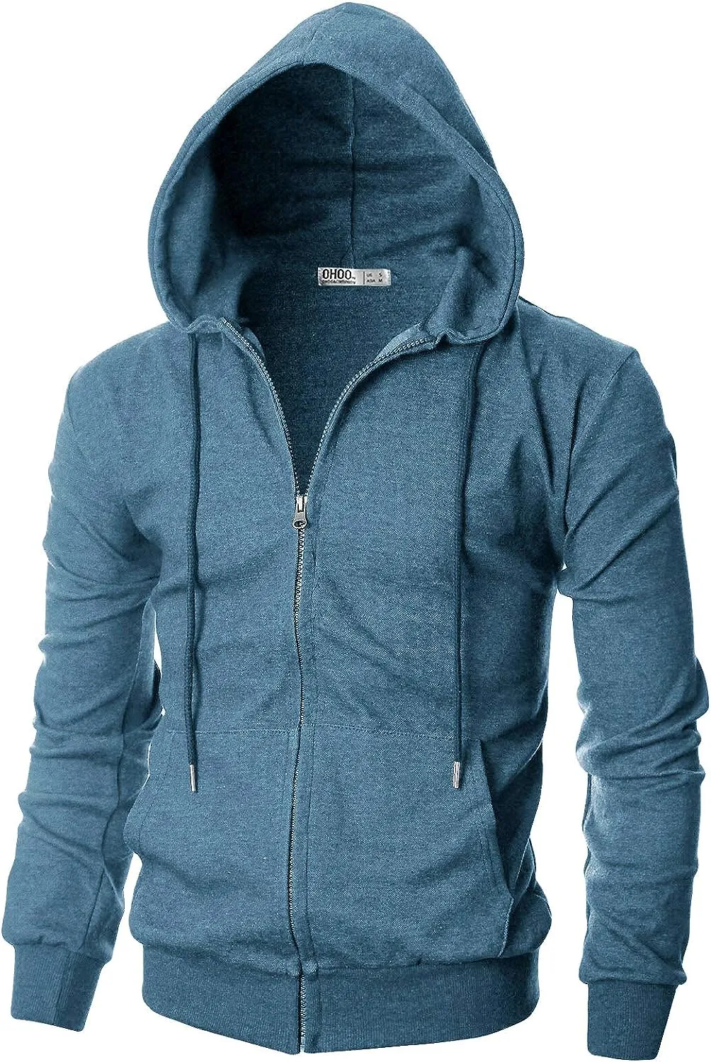 Men's White Lightweight Long Sleeve Zipper Hoodie